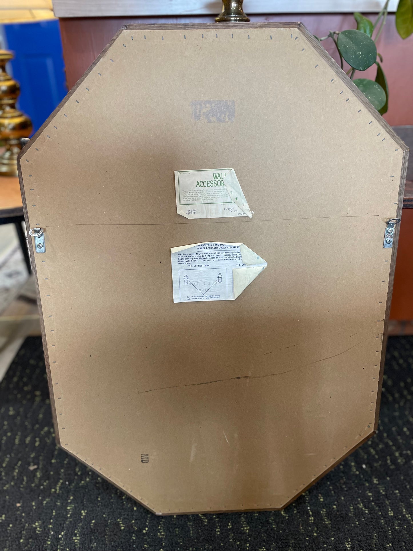 Octagonal Oak Wall Mirror