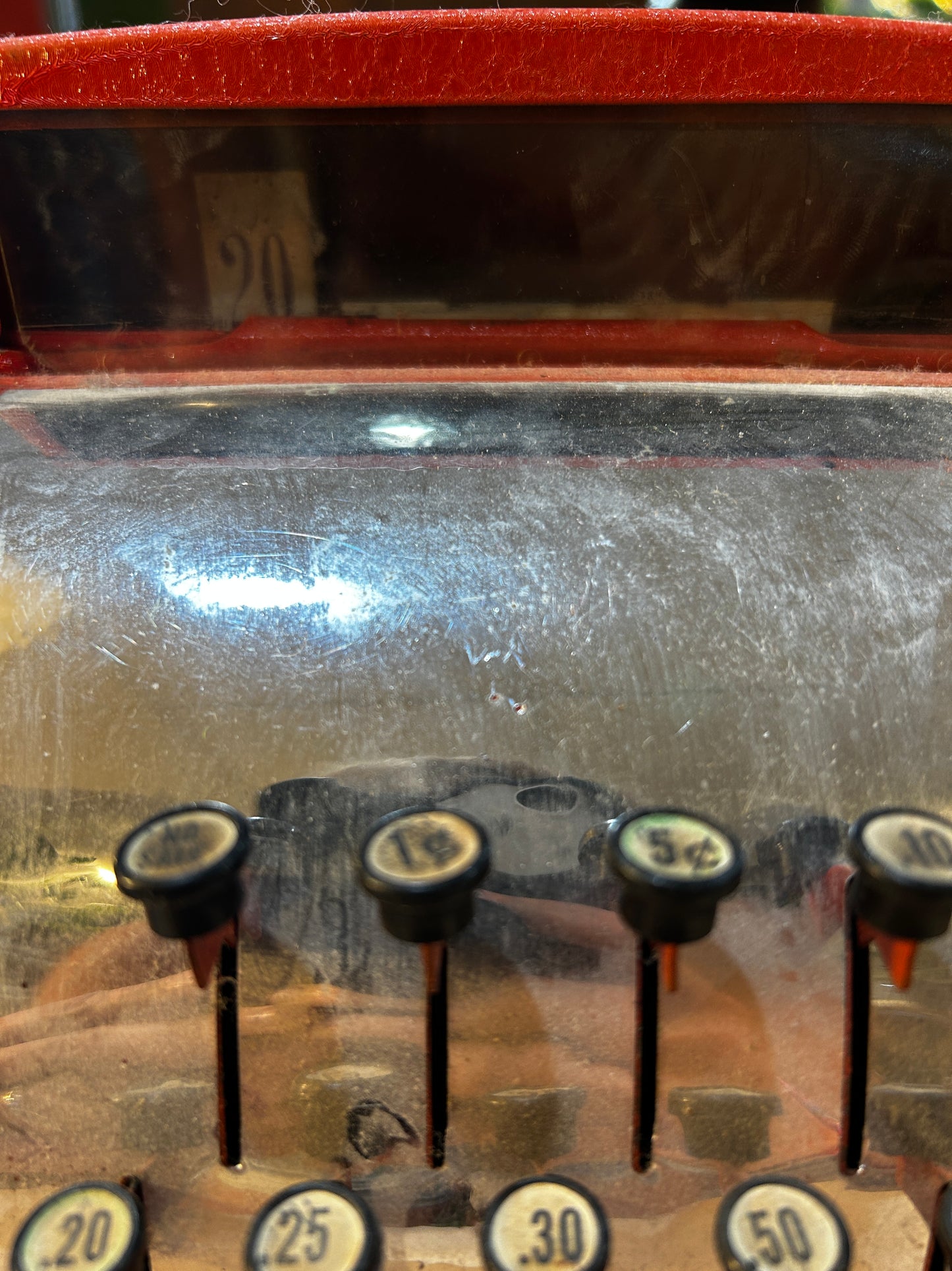 Vintage Toy Cash Register- Red Metal