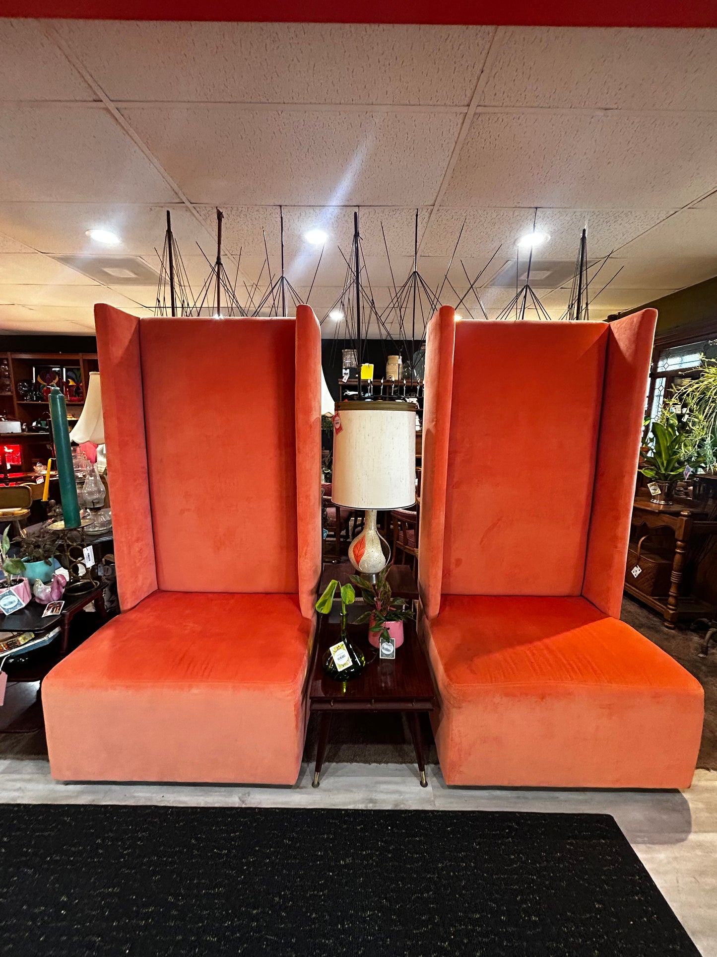 Custom Orange MCM 6 Ft Tall Back Chairs