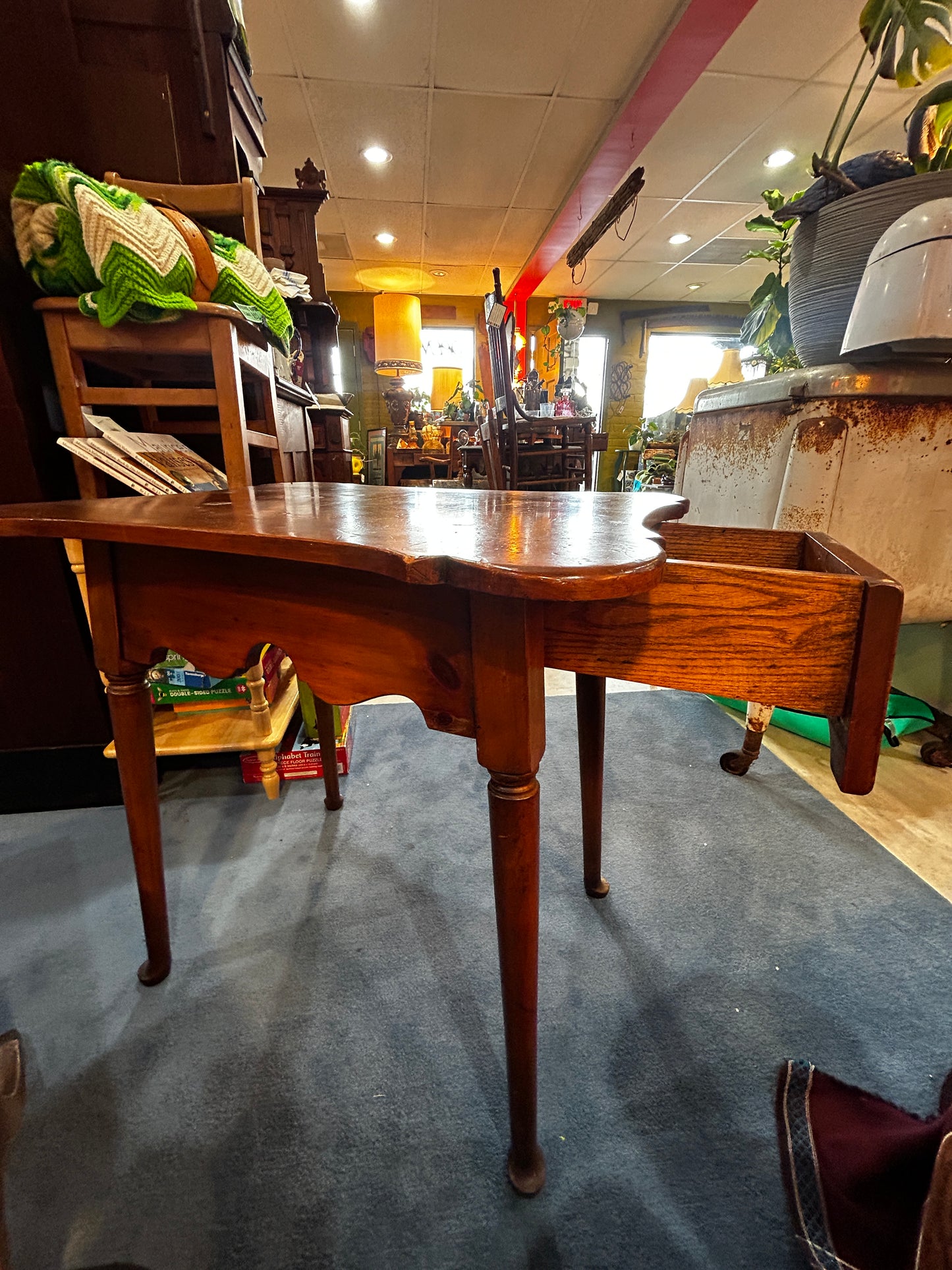 Tiger Pine Country Style Occasional Table with Drawer