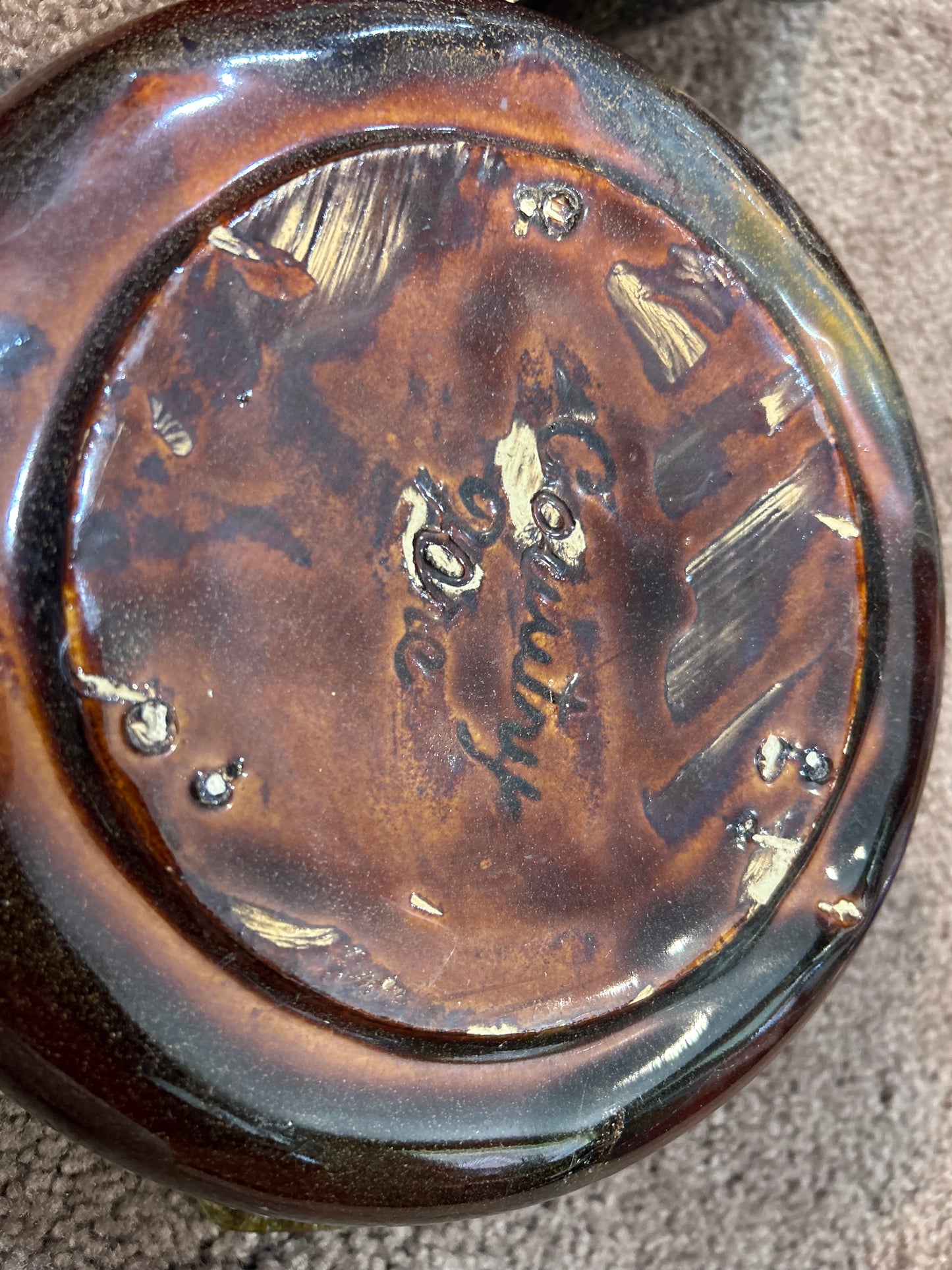 Country Fare 8” Covered Casserole Dish- Brown and Blue