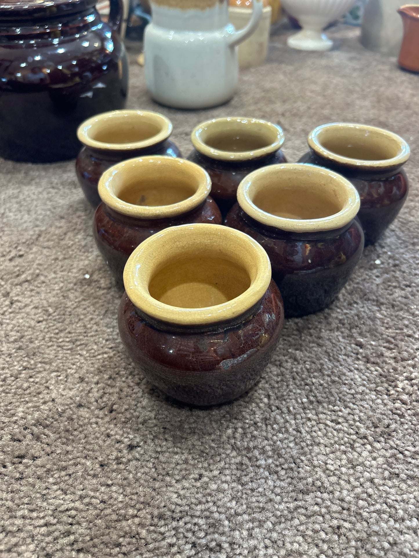 Vintage McCoy Mustard Pot Stoneware “57” Bowls- Set of 6