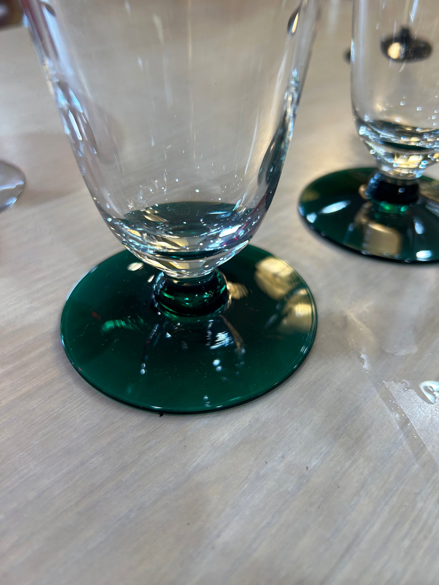 Green Base Cocktail/Beer Glass Set of 2