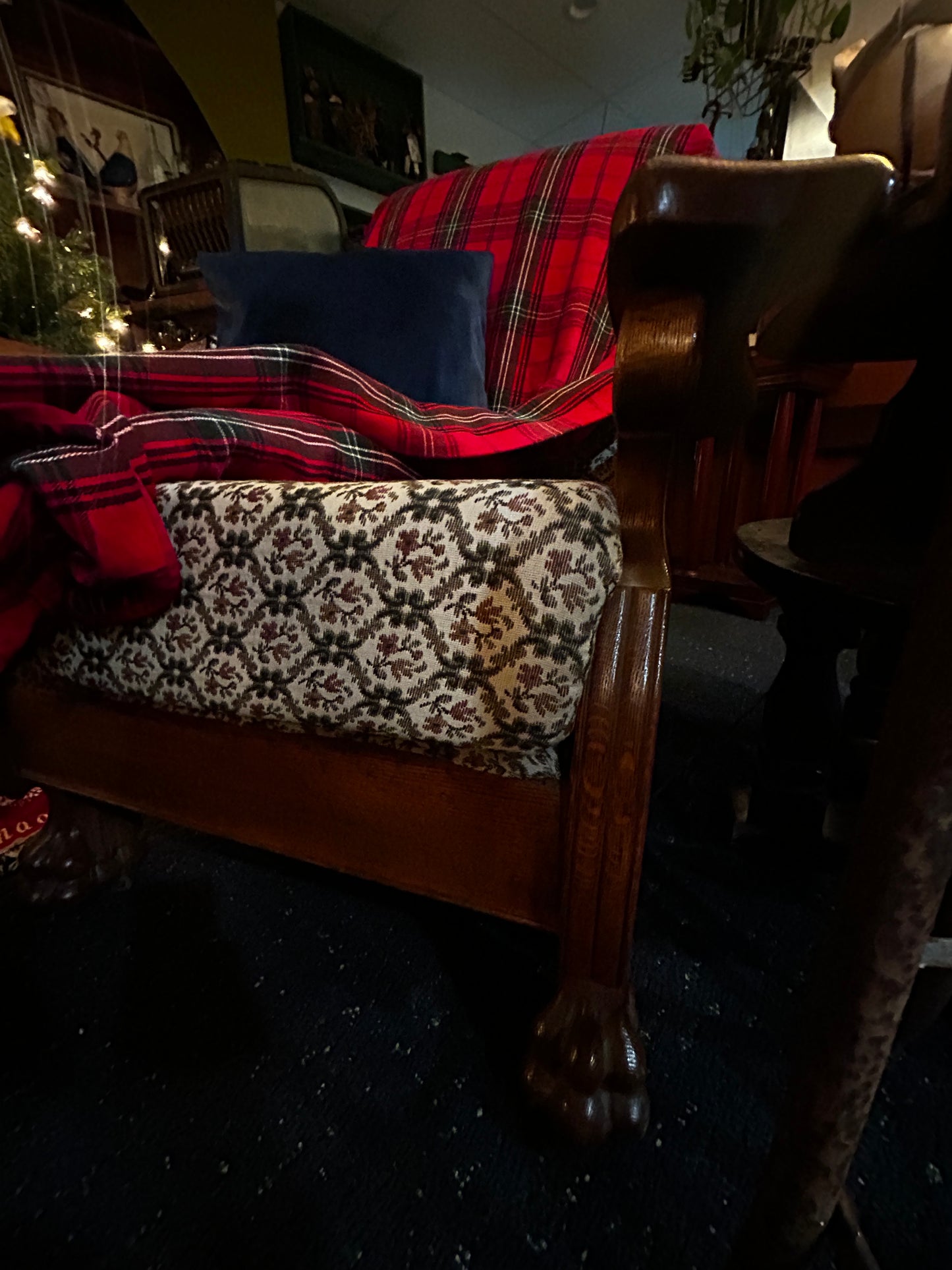 Antique Oak Claw Footed Murphy Chair