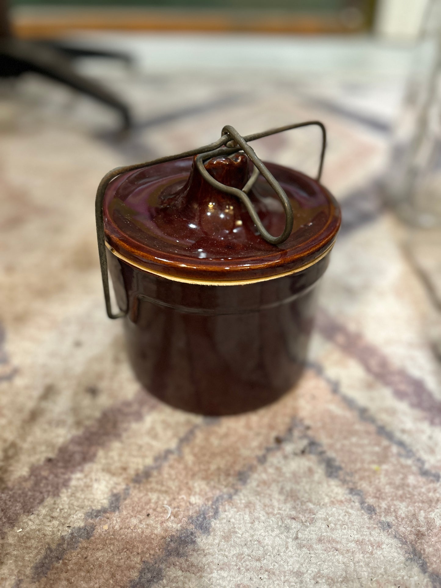 Vintage Lidded Cheese Crock