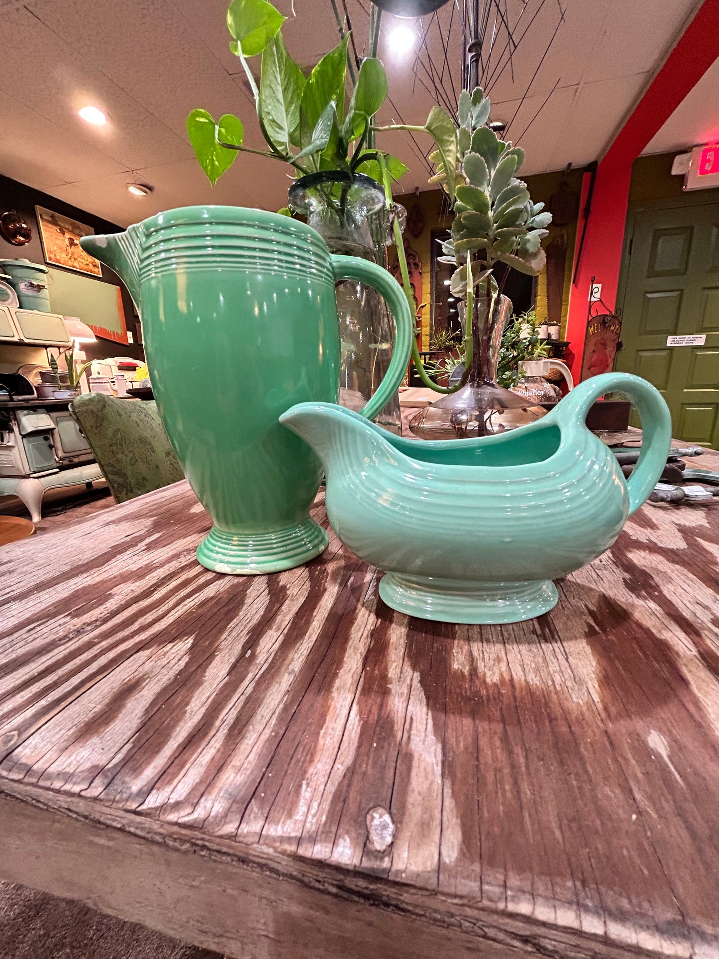 Vintage Fiesta Ware Homer Laughlin Gravy Boat- Sea Mist Green