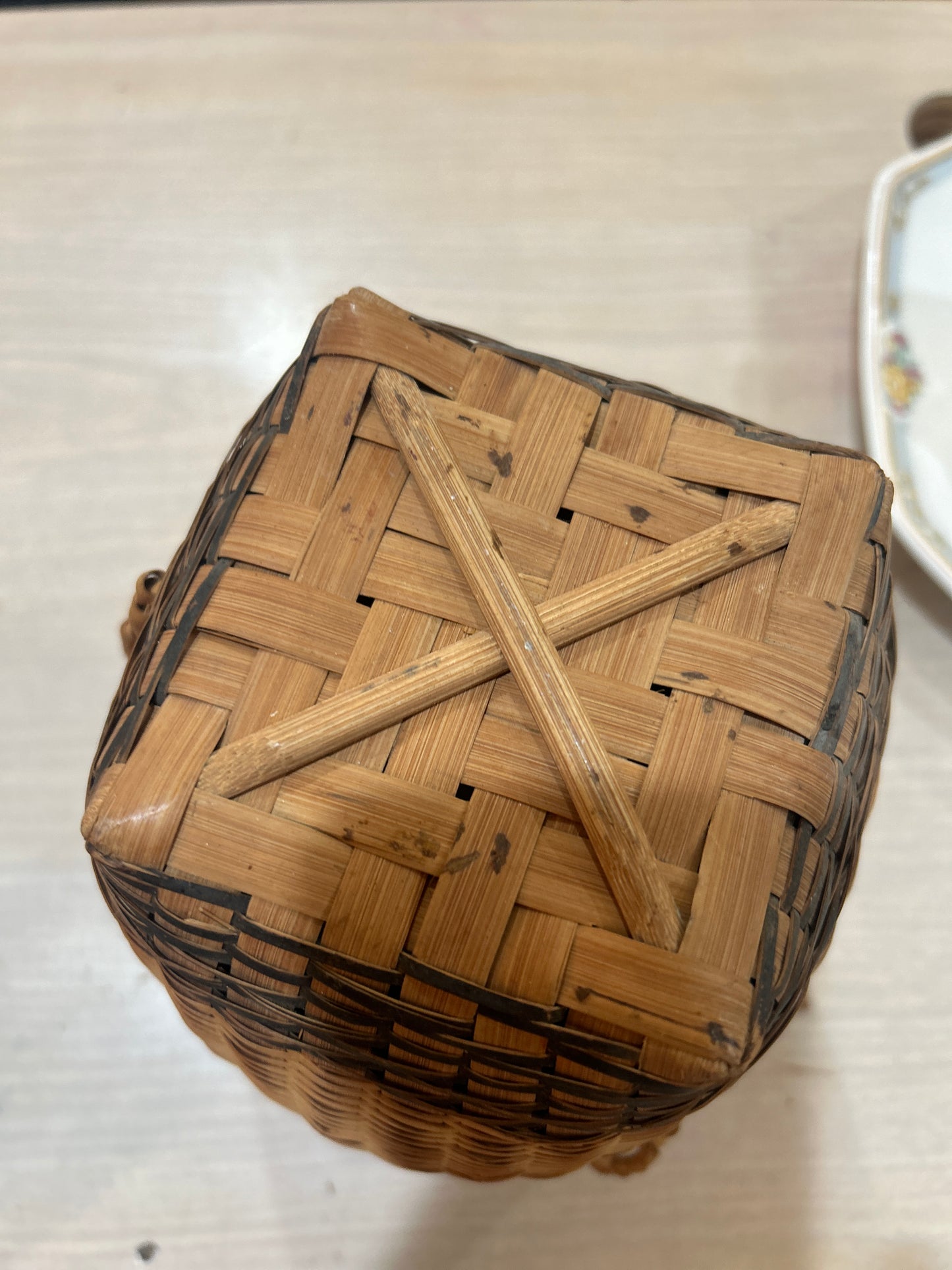 Vintage Handwoven Native American Basket Full of Native American Treasures