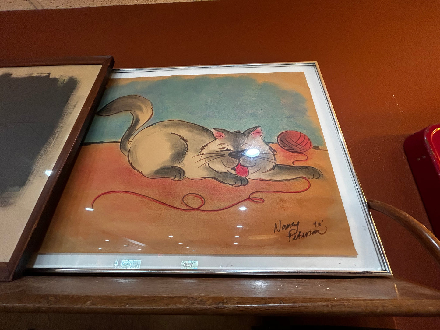 Cat with Yarn Signed Original- Nancy Peterson