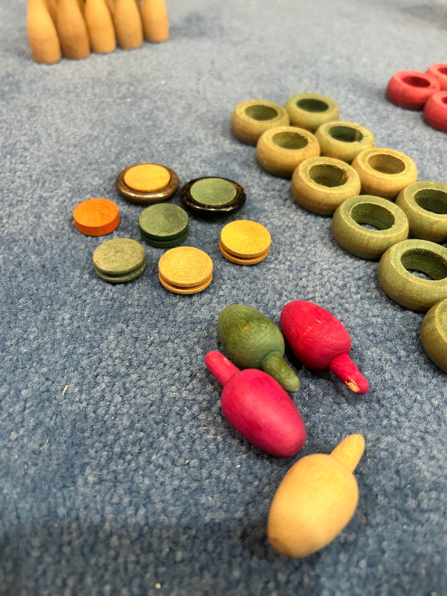 Vintage Wooden Carrom Board Game Pieces