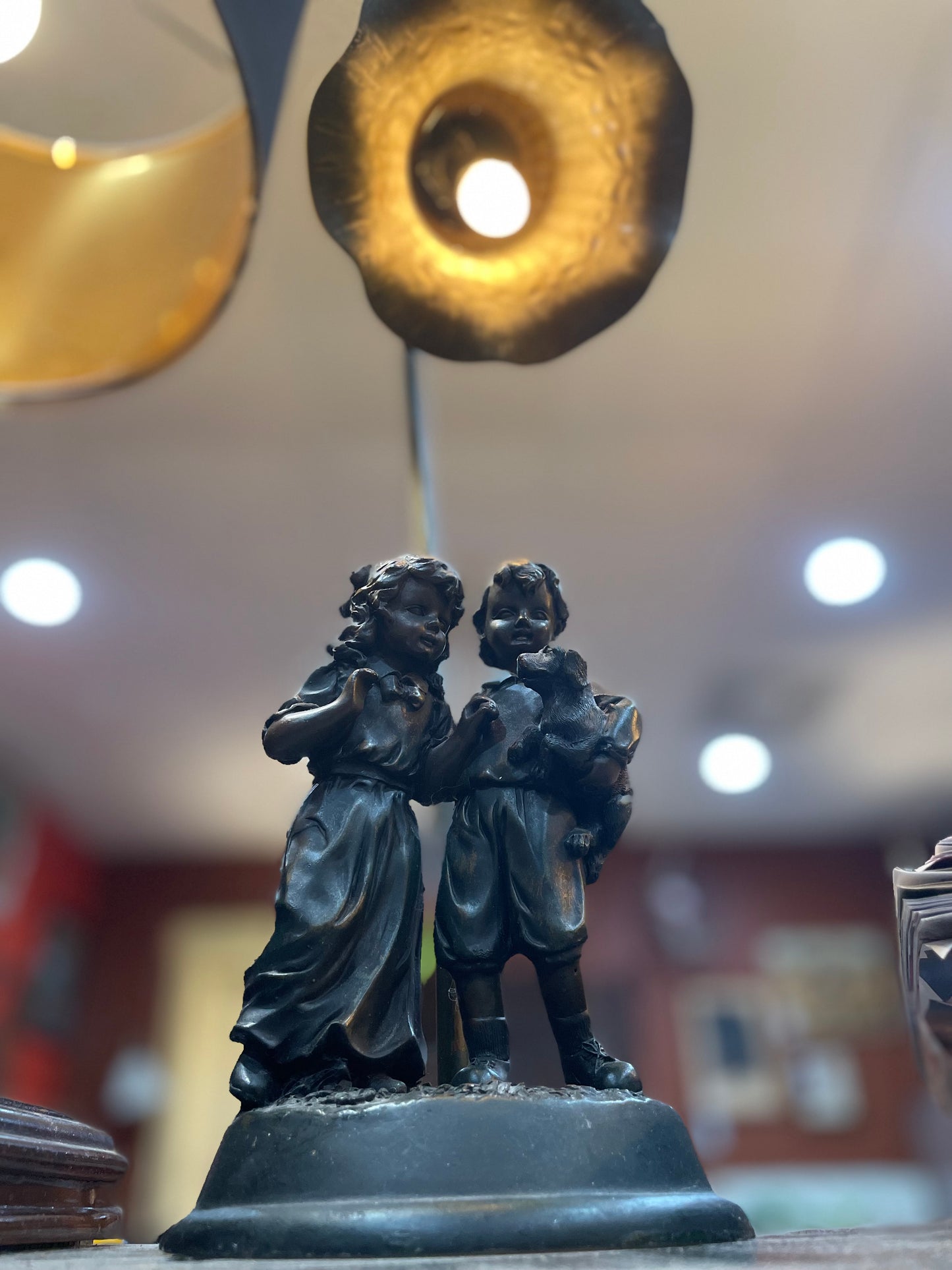 Vintage Art Deco Bedside/Table Lamp- Glass Shade.