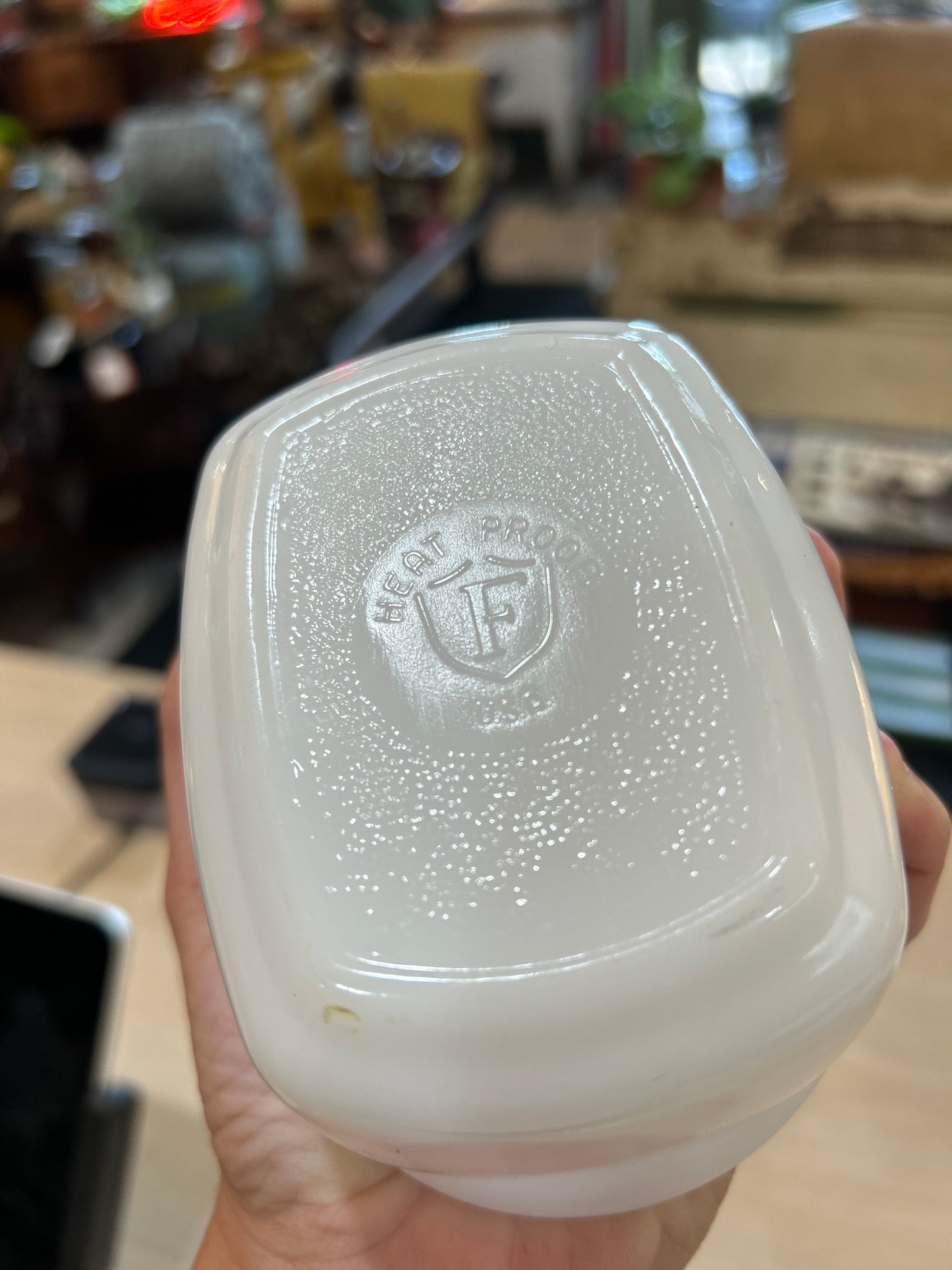 Federal Milk Glass Small Dish with Lid