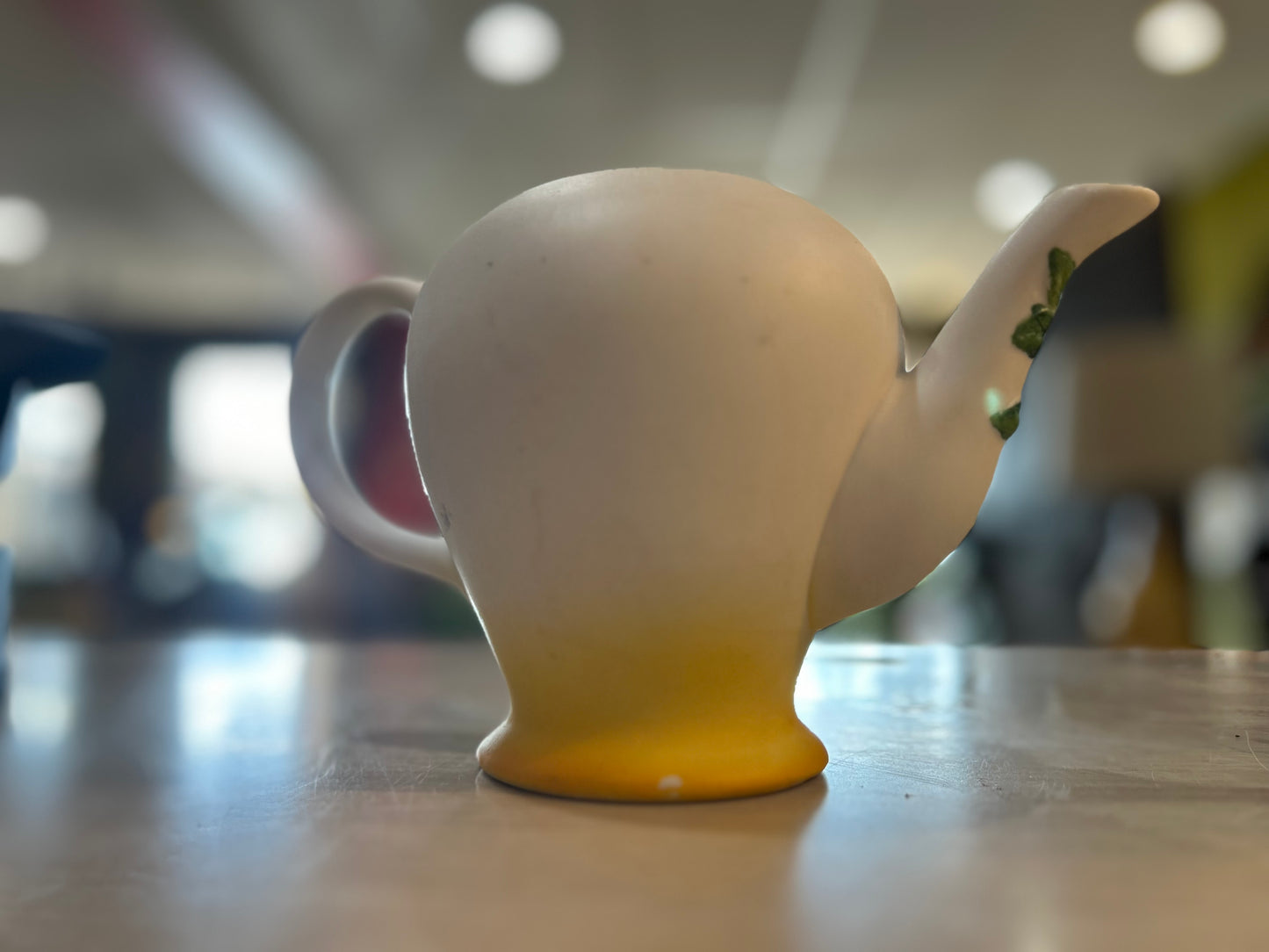 3D Hummingbird Floral Ceramic Teapot- No Lid- Character Flaws