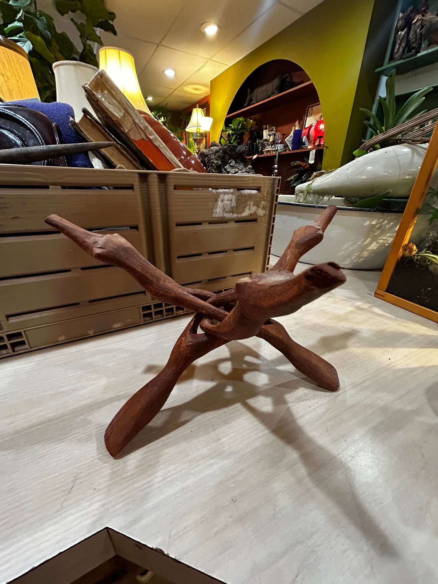 Wooden Cobra Tripod Art