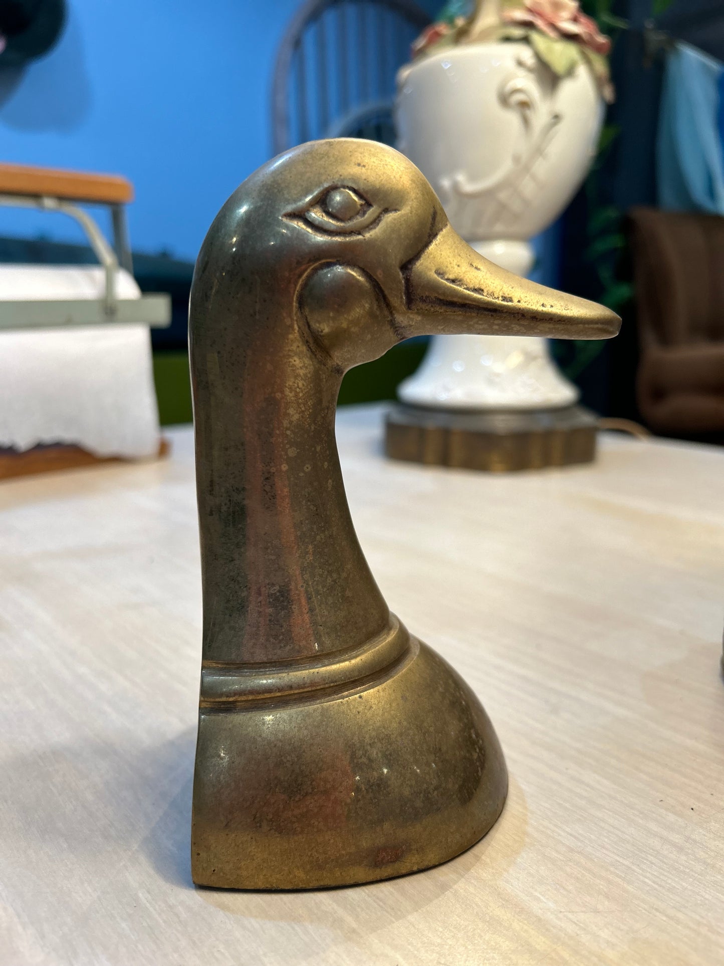Mid Century Brass Duck Bookend