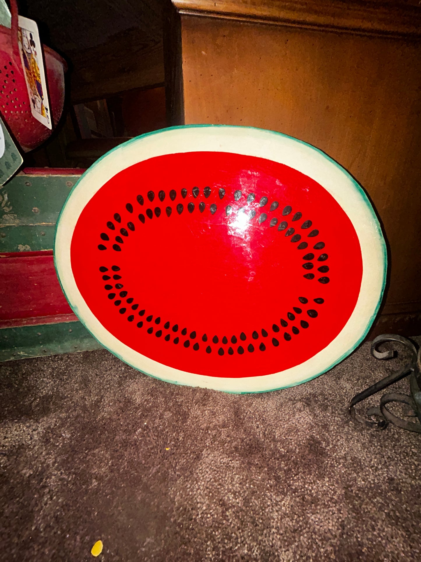 Vintage Folk Art Watermelon Tray