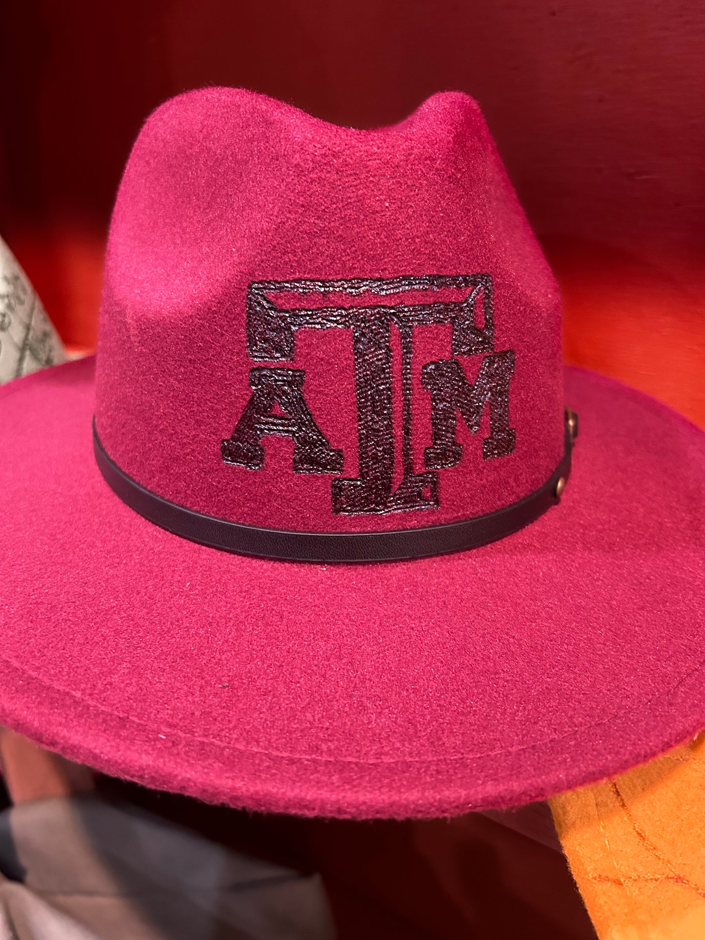 Hand Burned A&M on Maroon