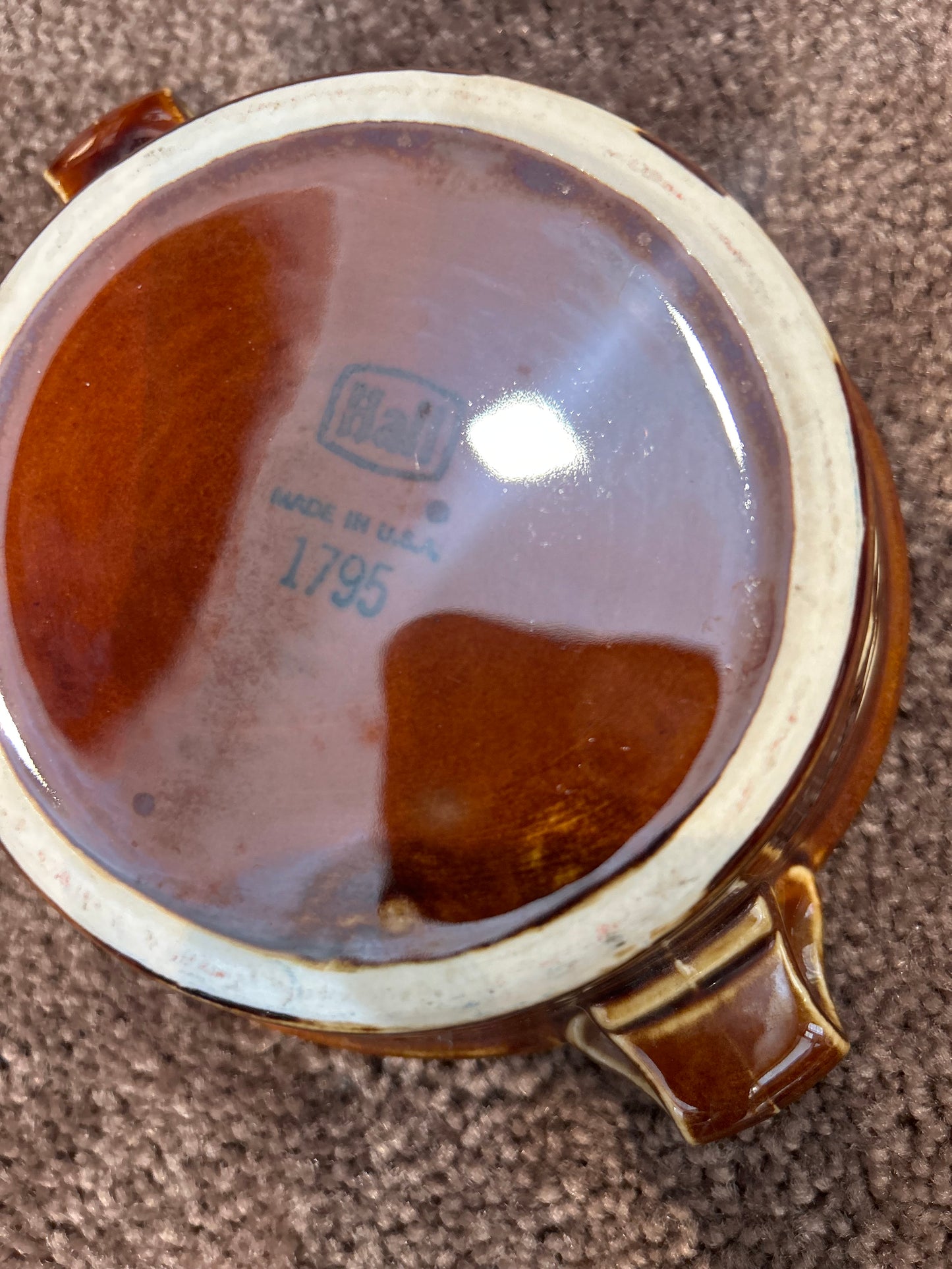 Vintage Hall 1795 Brown Zig Zag Bowl