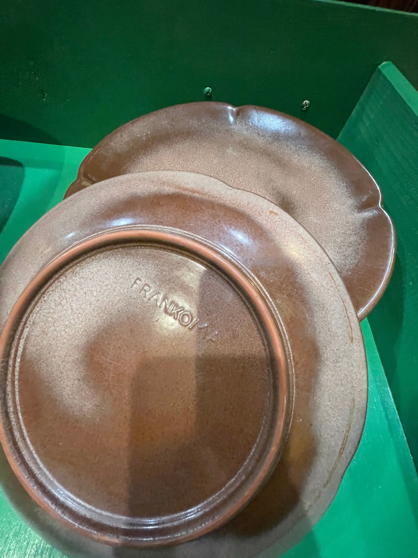 Vintage Frankoma Pottery Dinner Plates- Plainsmen Brown- Set of 6