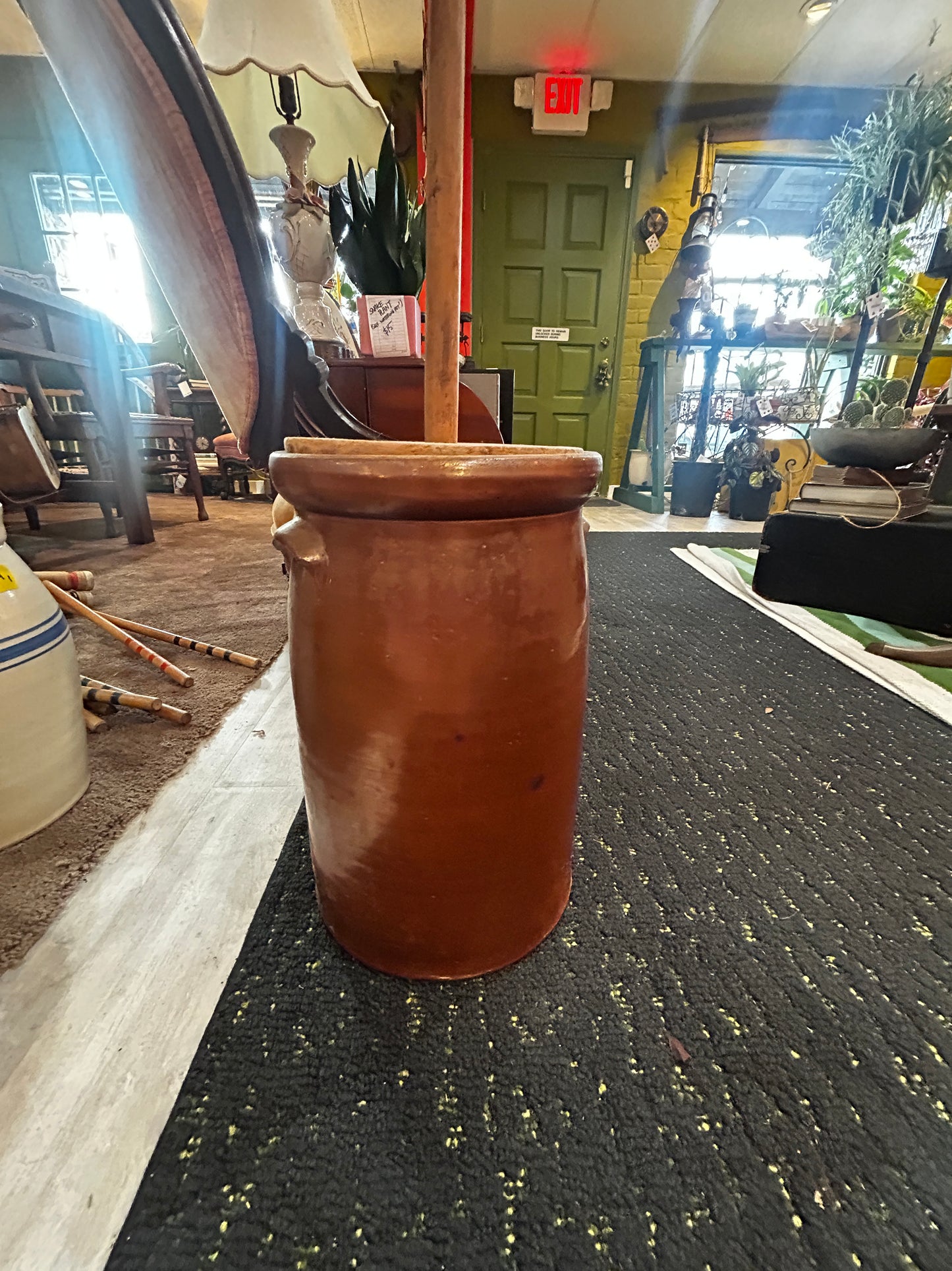 Antique Butter Churner with Lid and Dasher