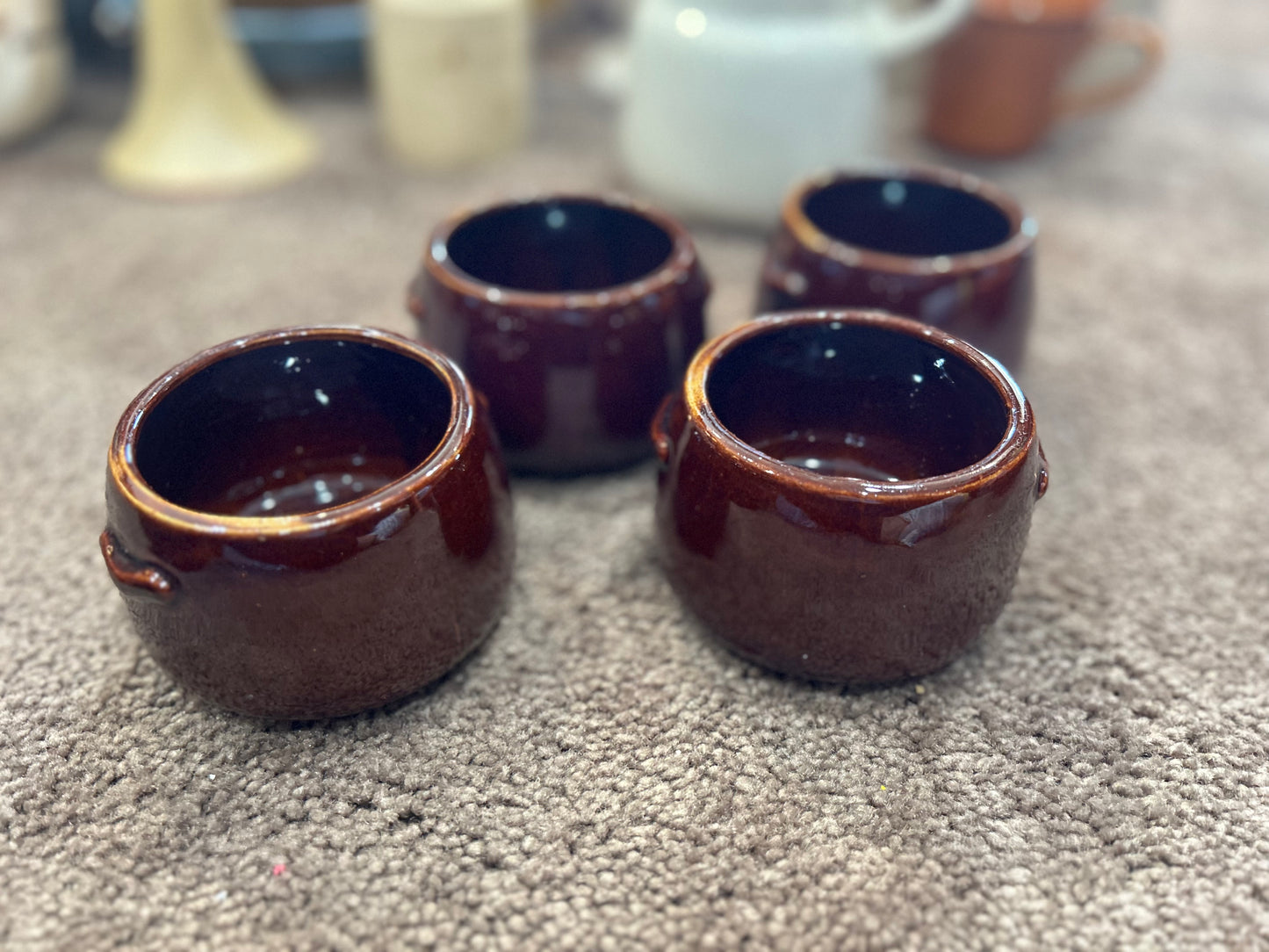 Vintage West Bend Stoneware Bean Bowls- Set of 4