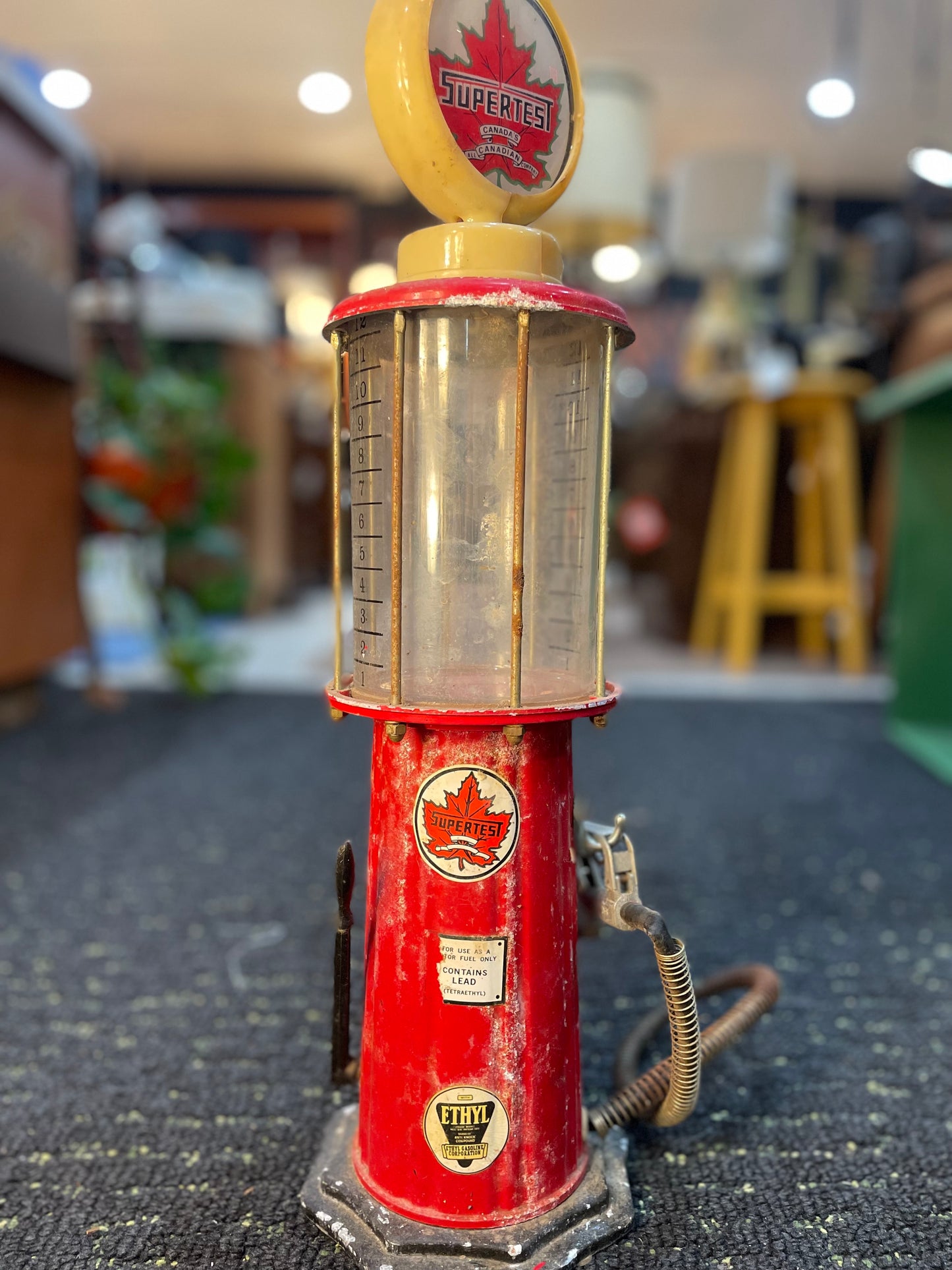 Antique Red Gas Pump Liquid Dispenser Toy- 1920’s
