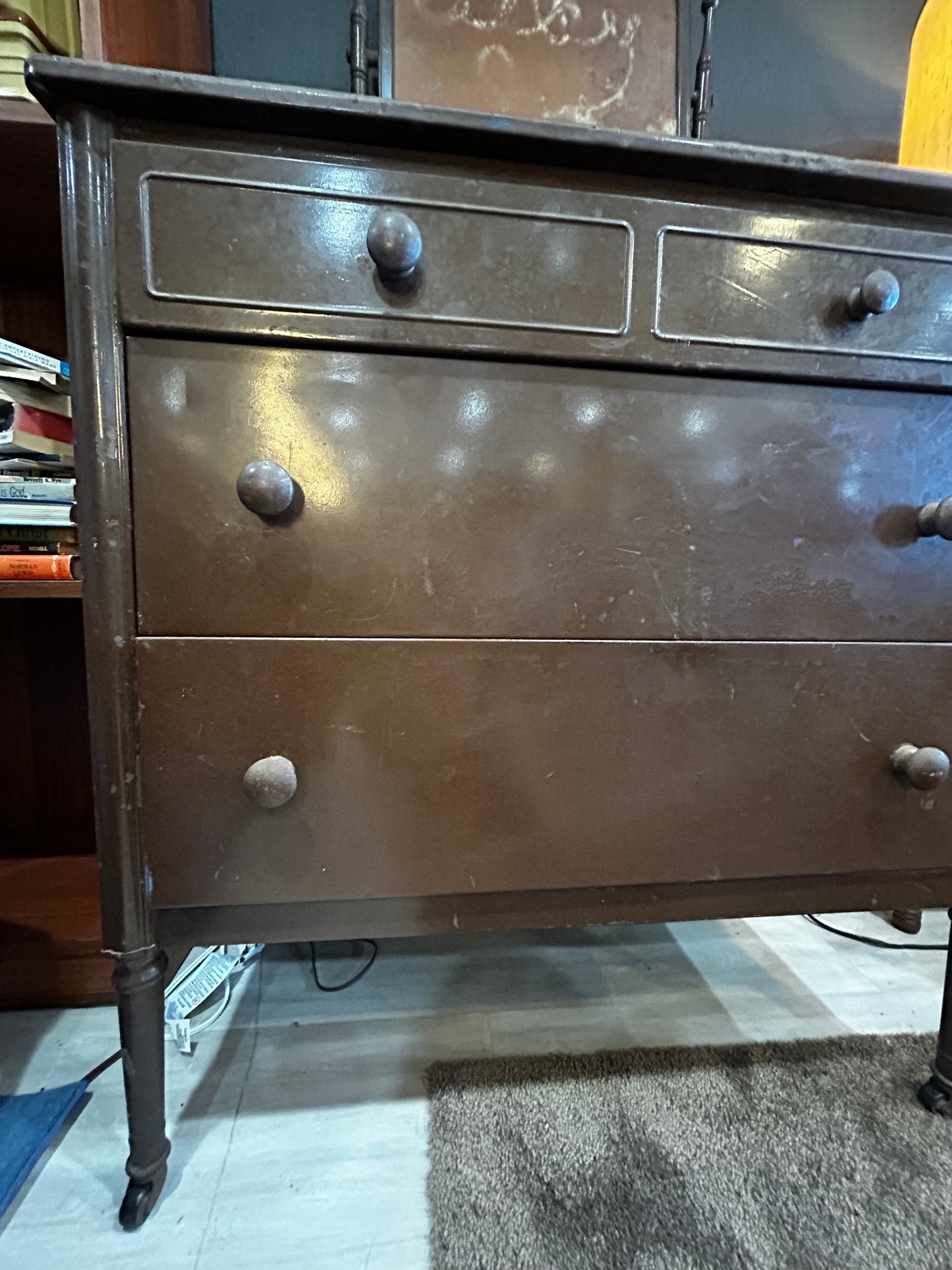 RARE Antique 1920’s Metal Dresser- No Mirror