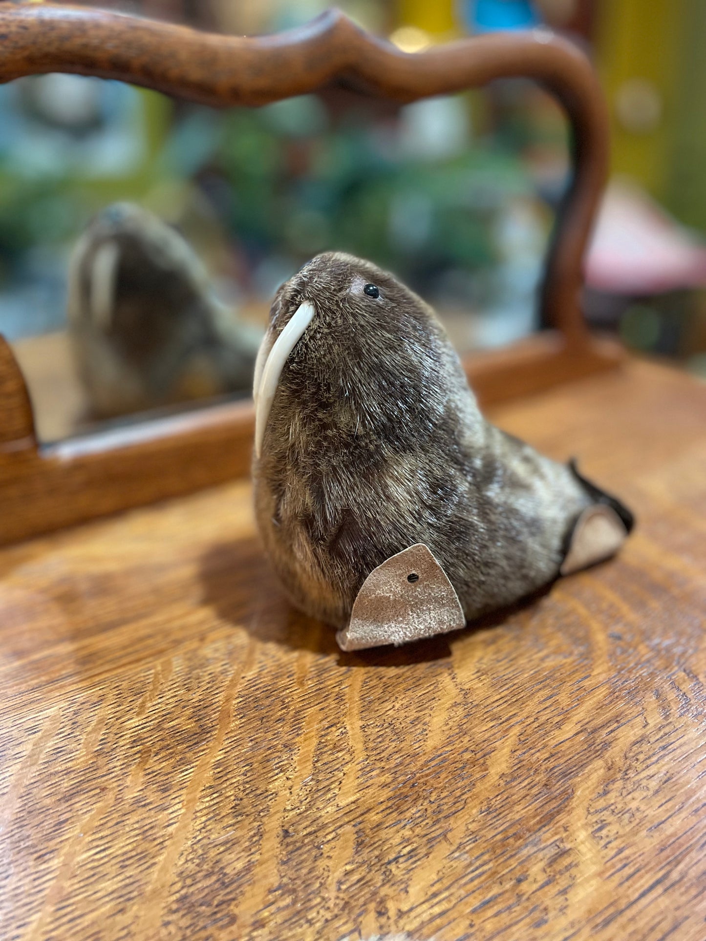 1950’s Real Seal Fur over Wood Figurine/ Alaskan Souvenier