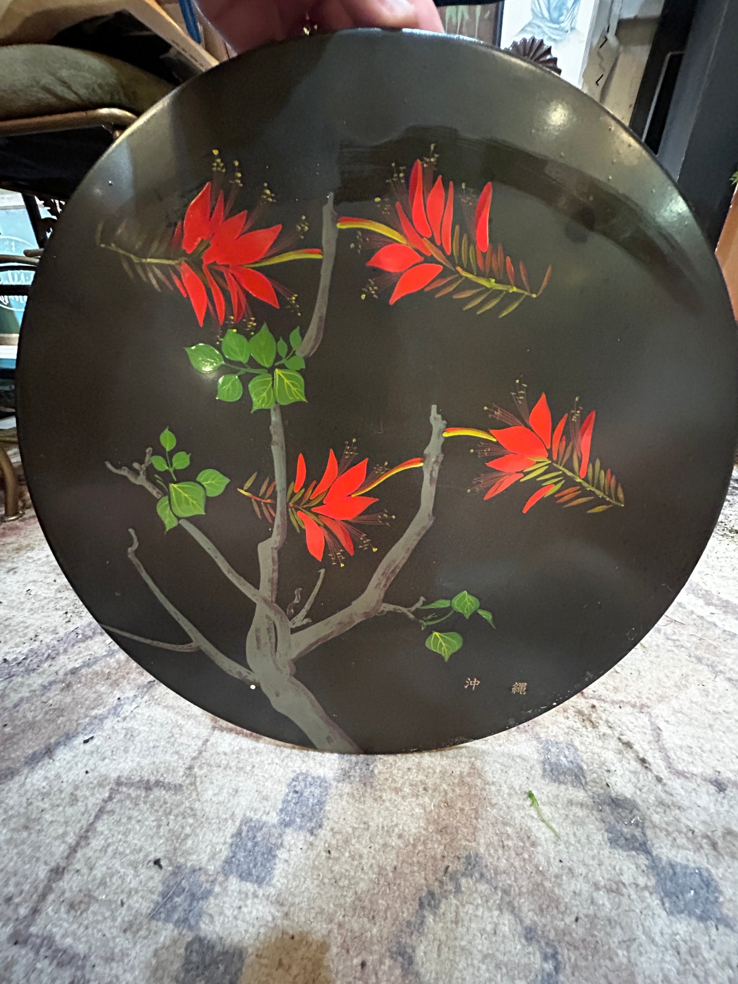 Ryukyu Japanese Lacquer Ware-Hand Painted