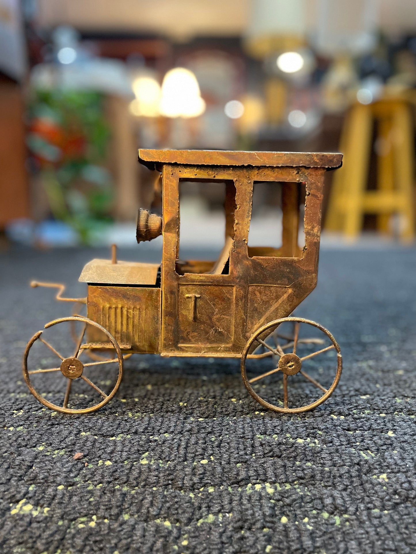Copper Model T Music Box Car- Moving Hood