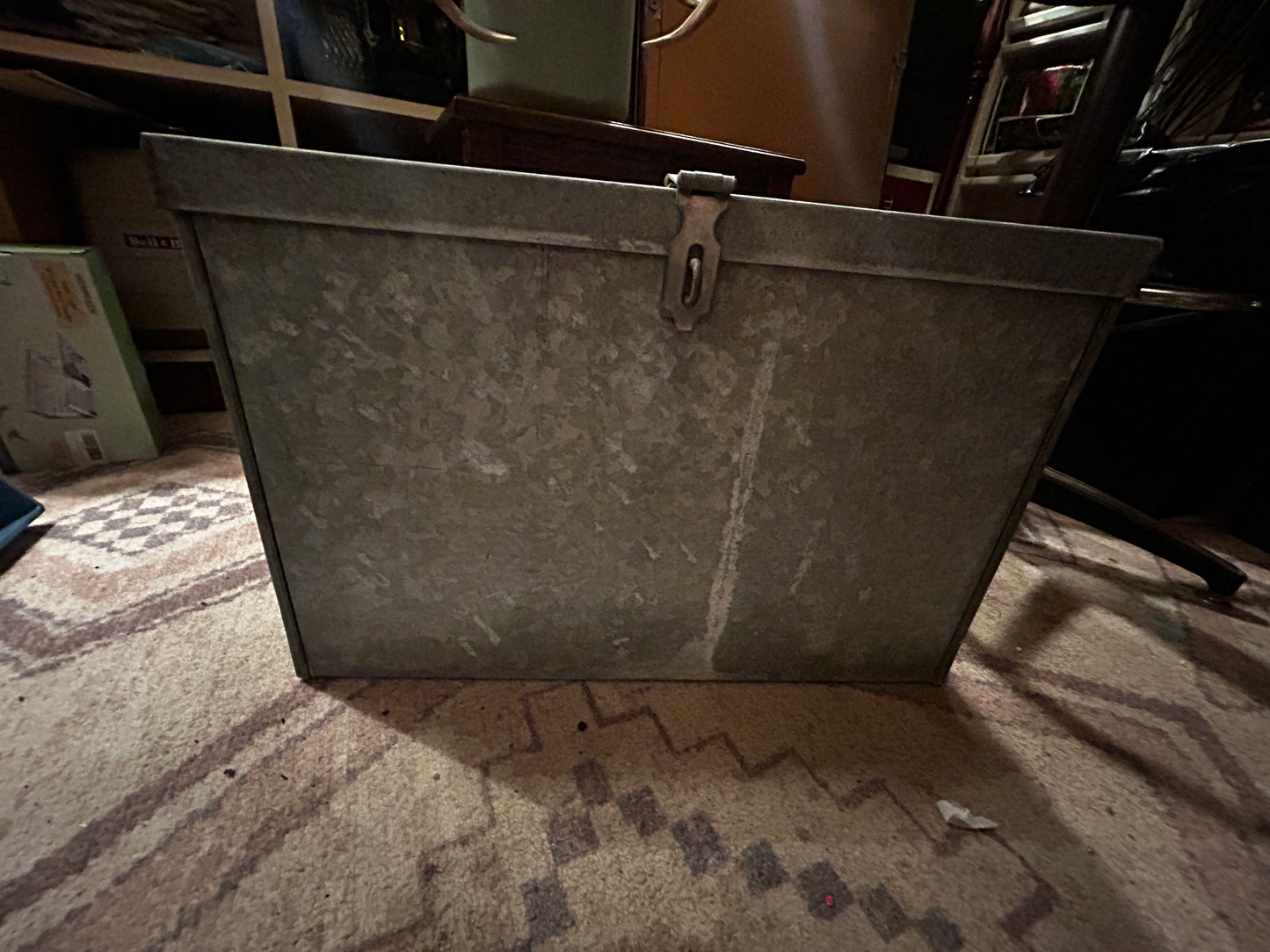 Vintage Galvanized Lockable Box