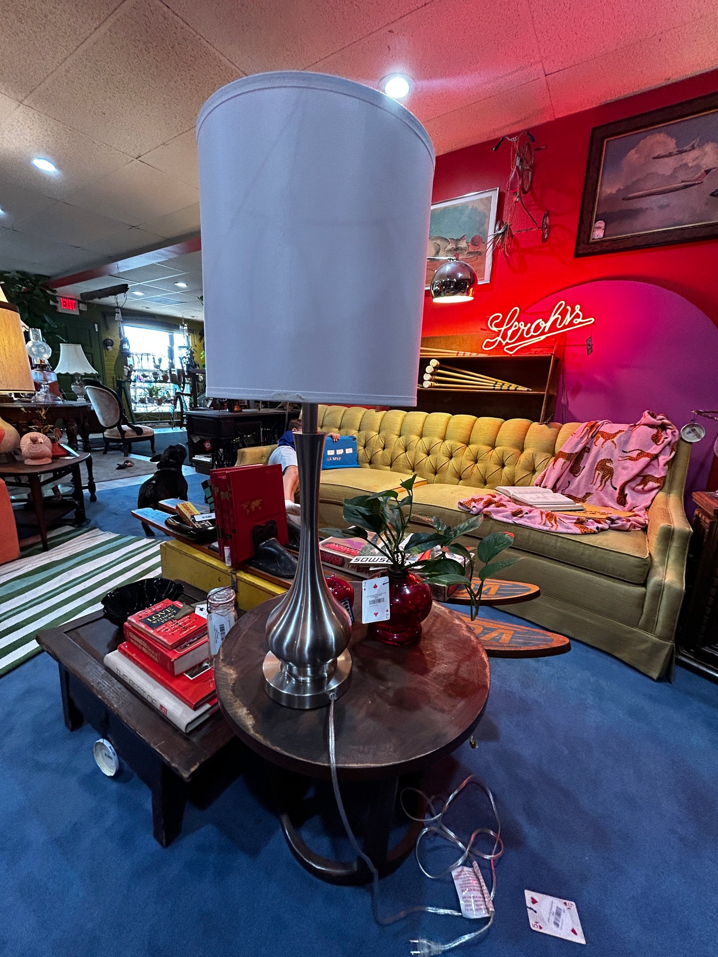 MCM Style Stainless Steel Table Lamp