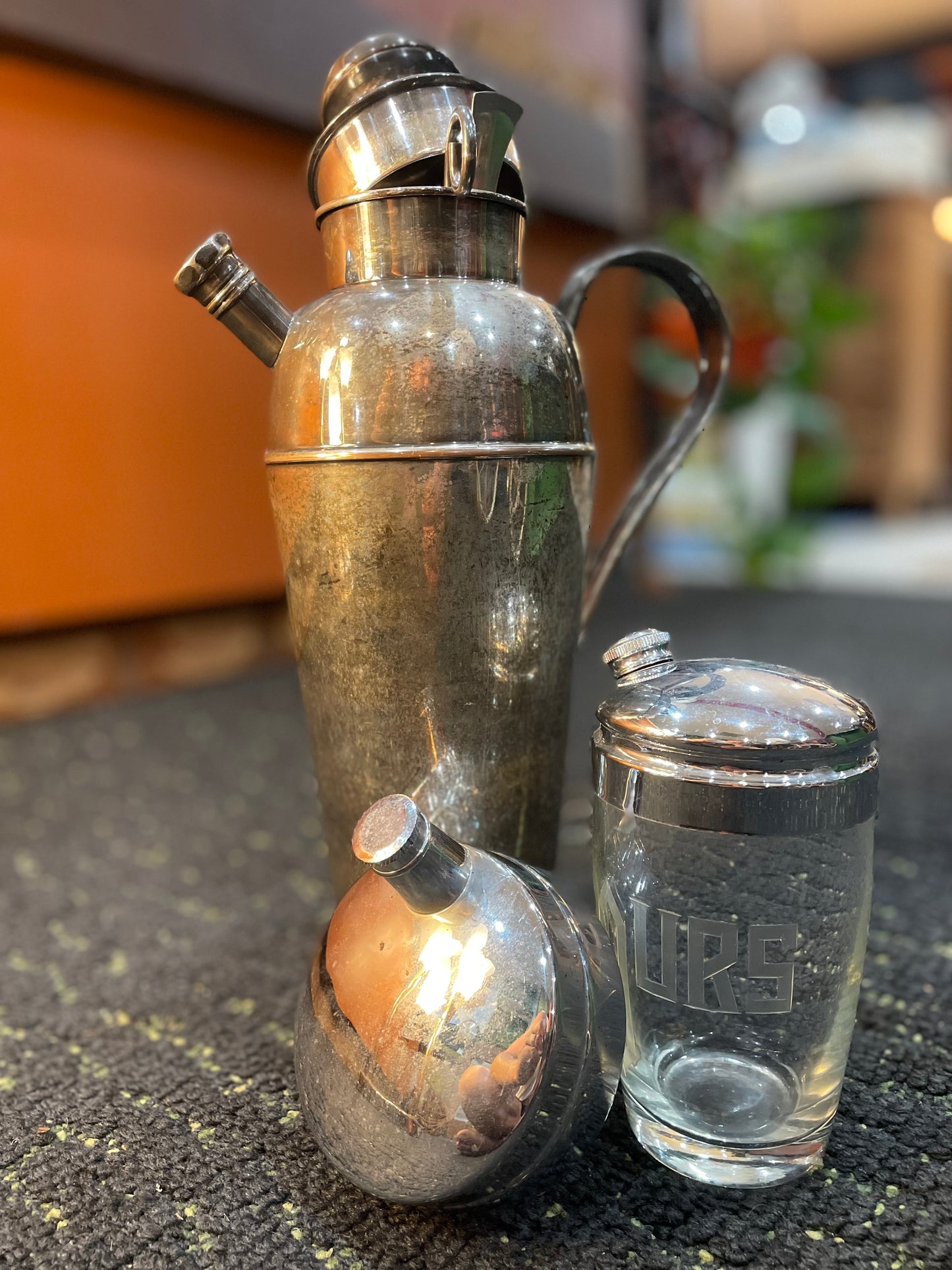 Antique Bernard Rice’s Sons Apollo Silver Plate Cocktail Shaker Set- 1920’s