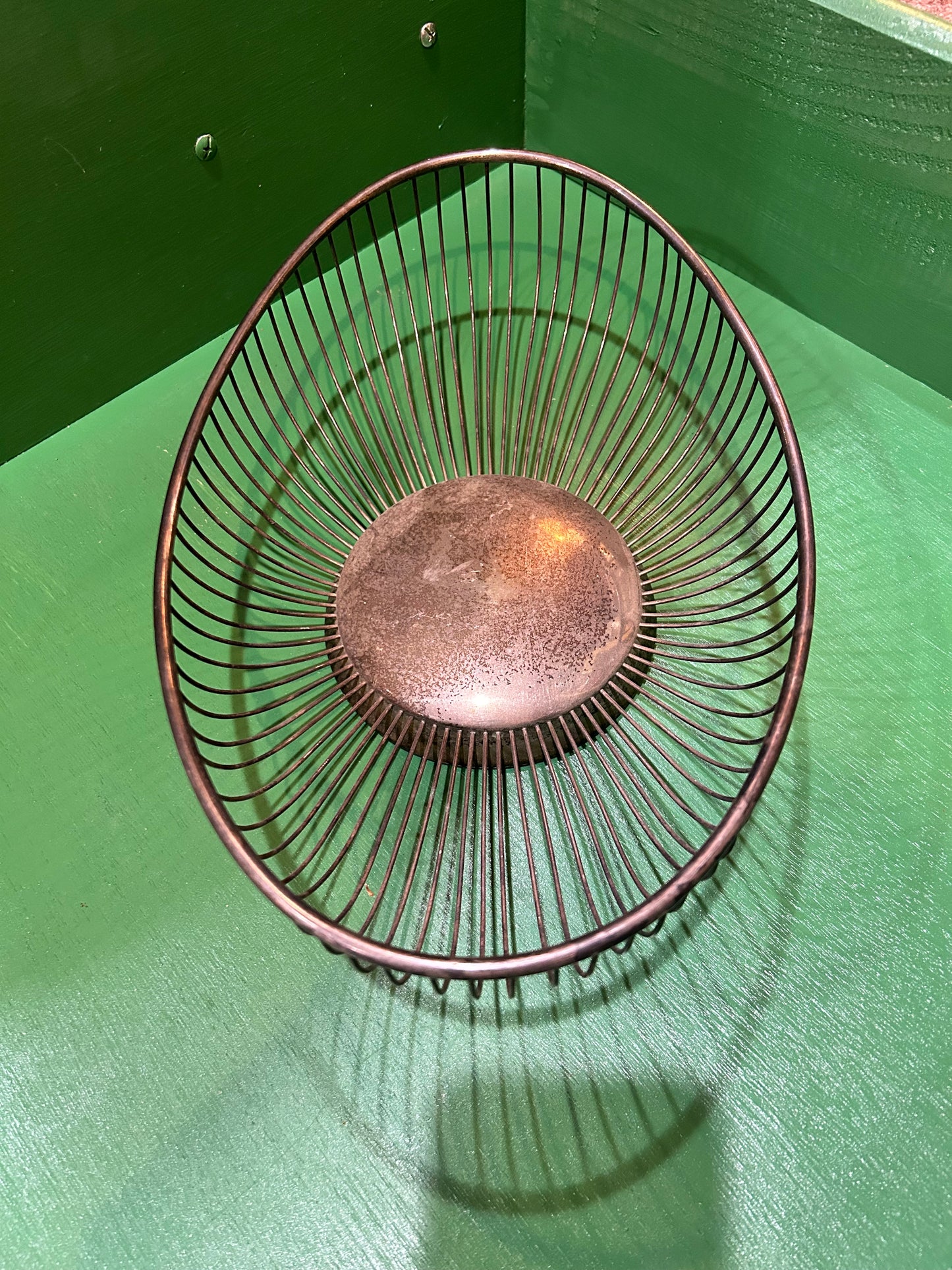 Vintage Eagles of Sheffield Silverplated Wire Breadbasket- Italy