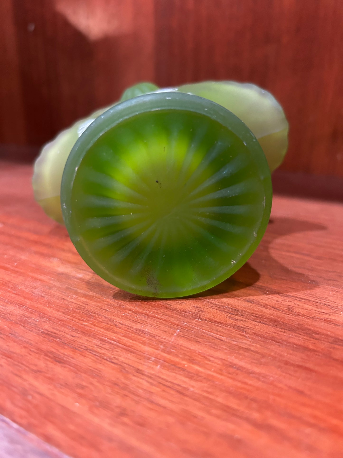 Vintage Westmoreland Basket- Green- Hand Painted Floral Print