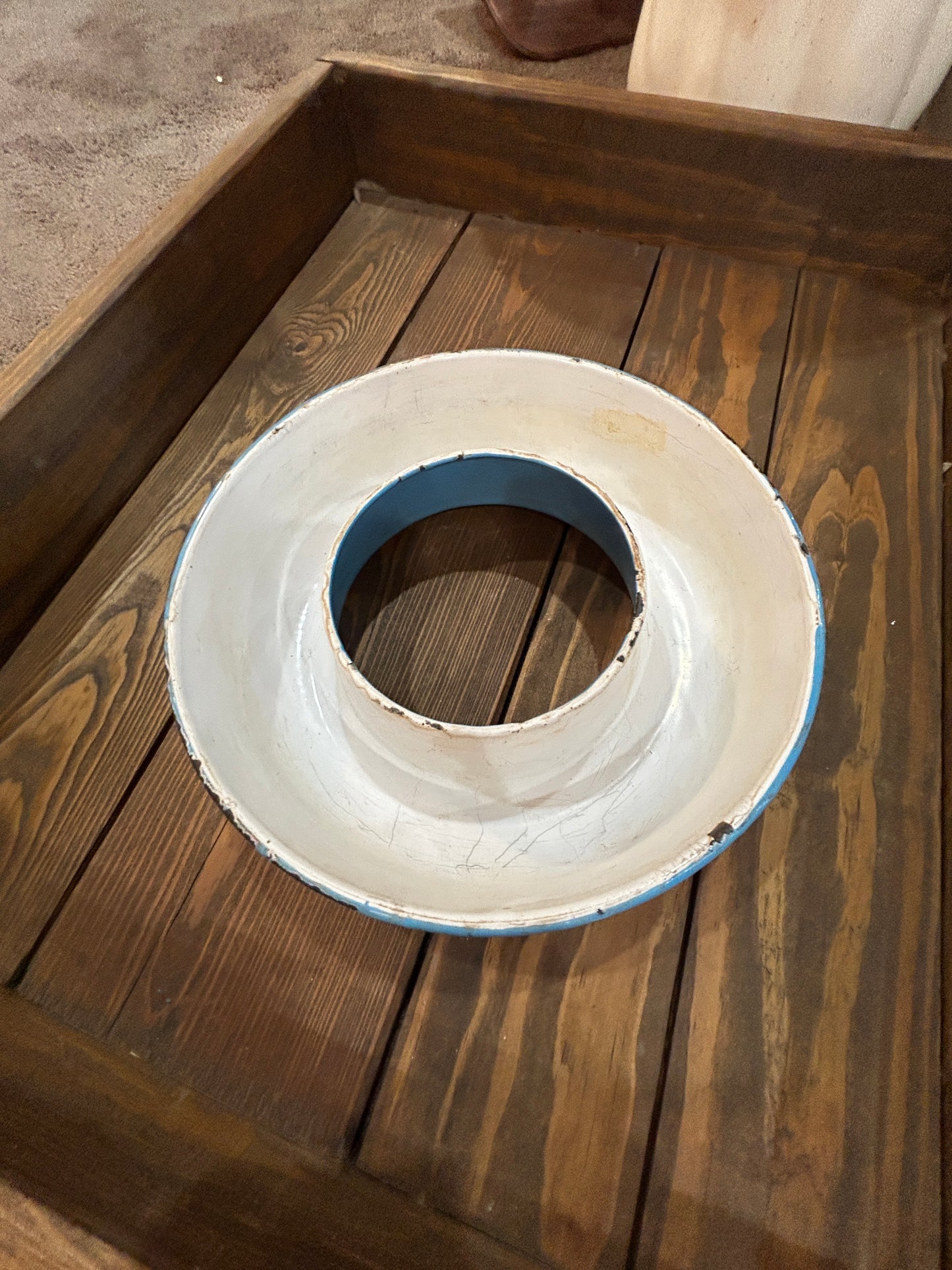 Robins Egg Blue Enamelware Cake/Jello Mold