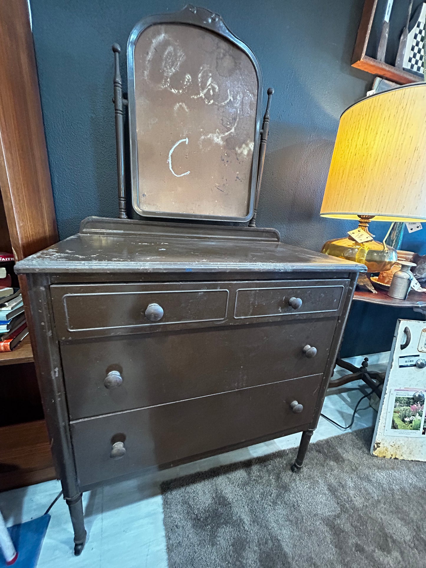 RARE Antique 1920’s Metal Dresser- No Mirror