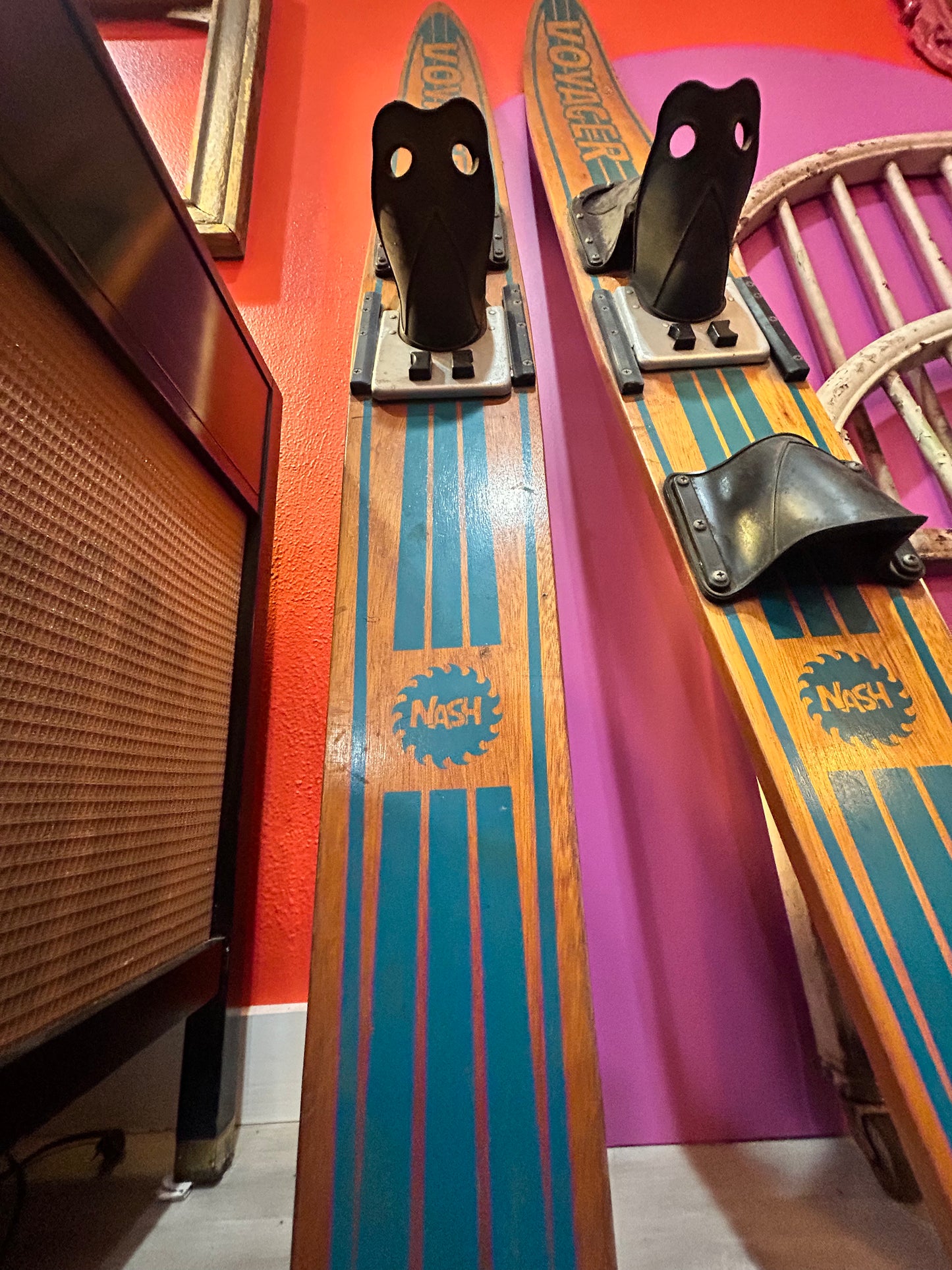 Vintage Nash Voyager Wooden Water Skis