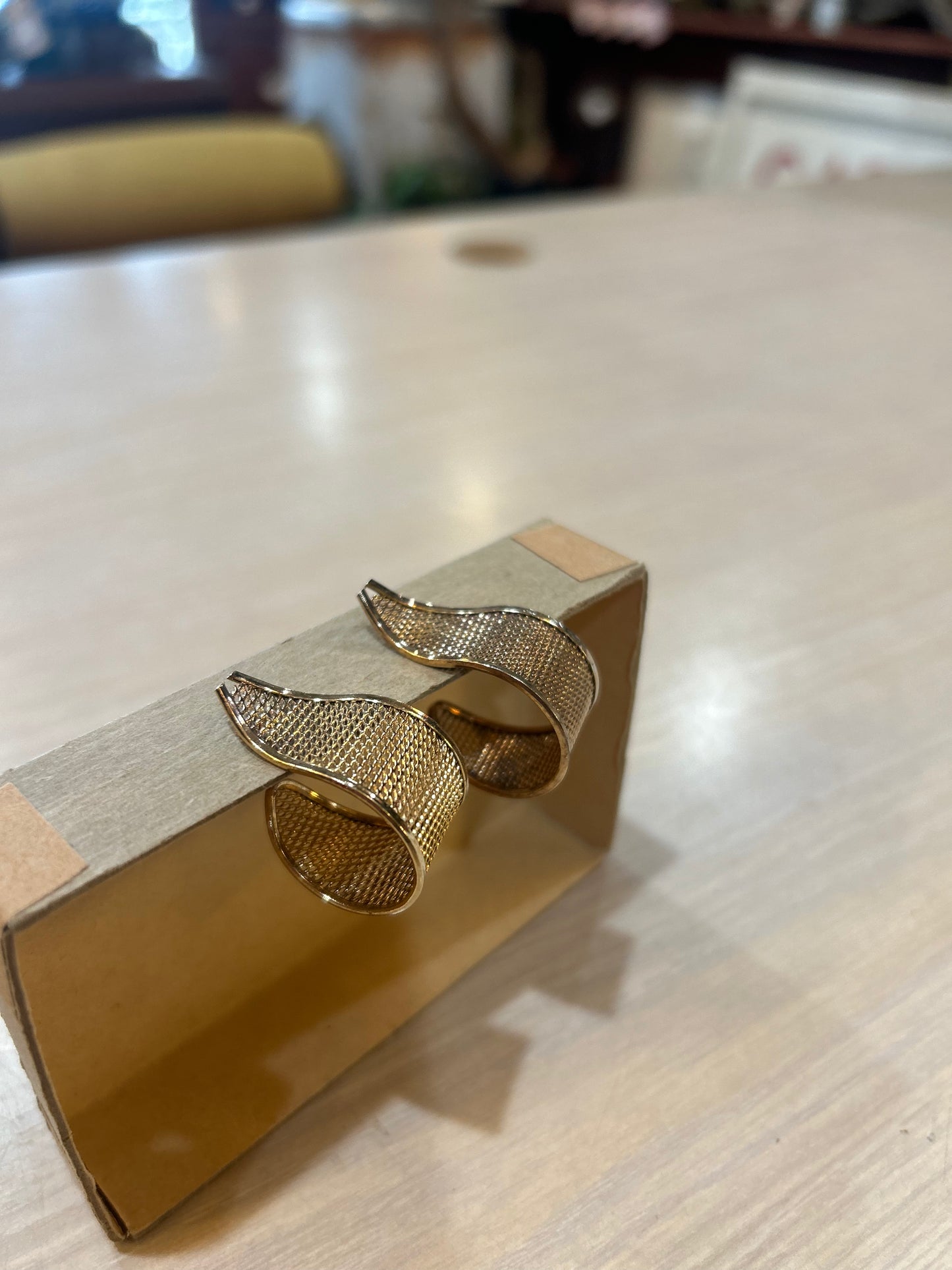 14k Gold Plated Mesh Earrings-Italy