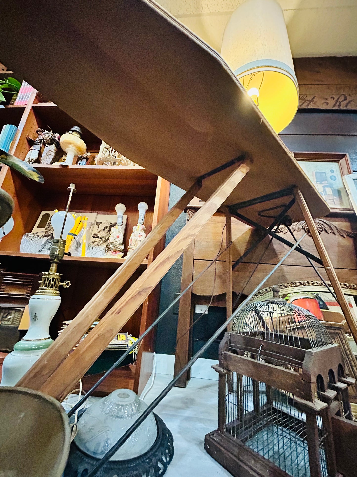 Antique Wooden Folding Ironing Board Table