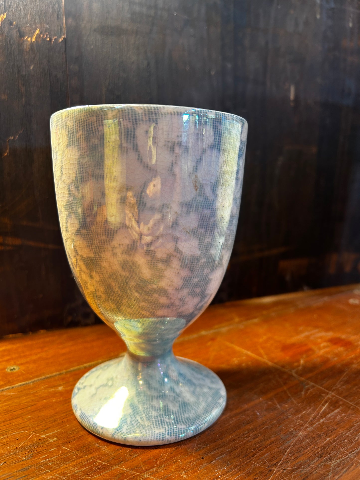 Opalescent Royal English China Goblet