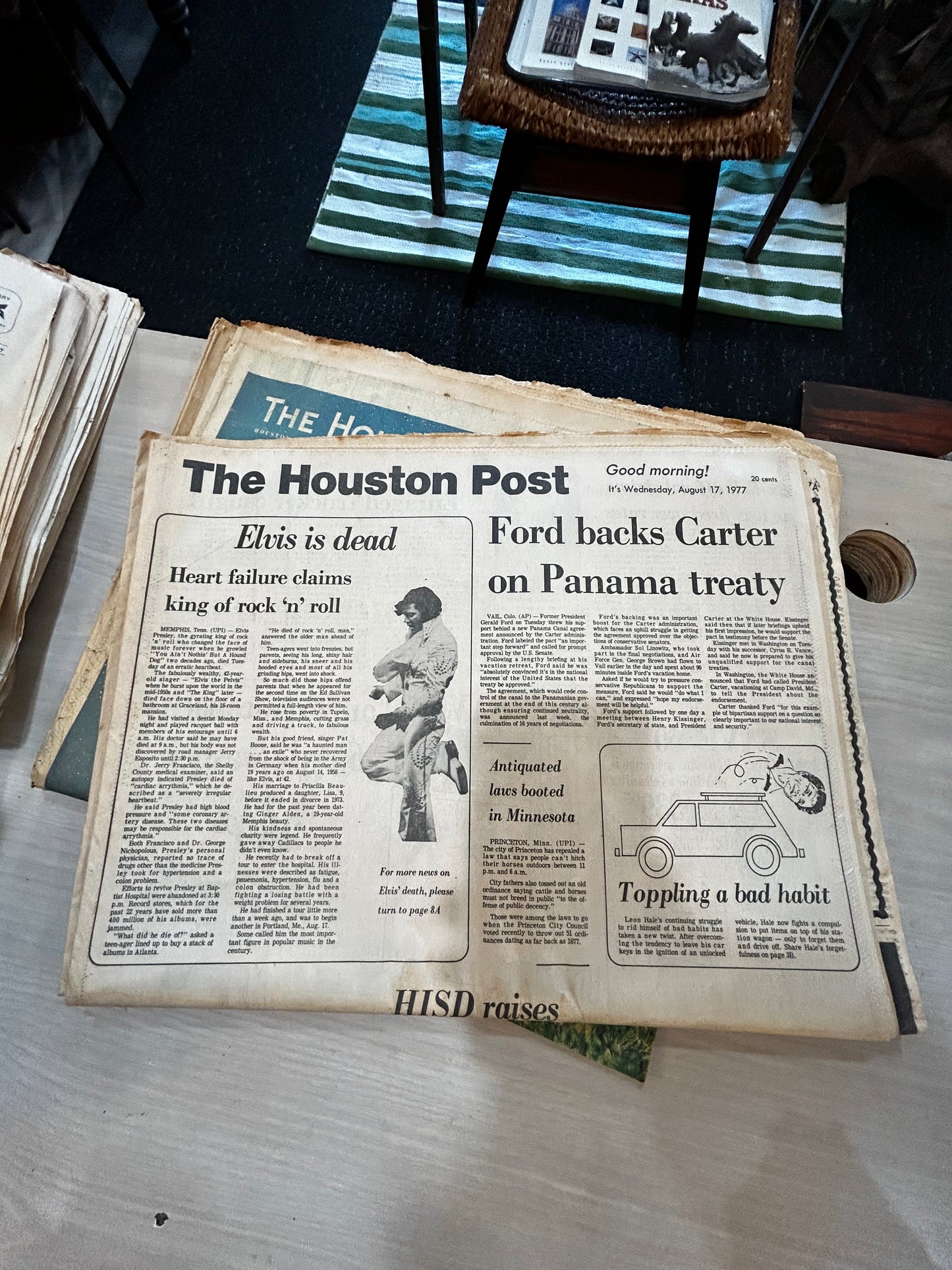 Houston Post Elvis Death Announcement