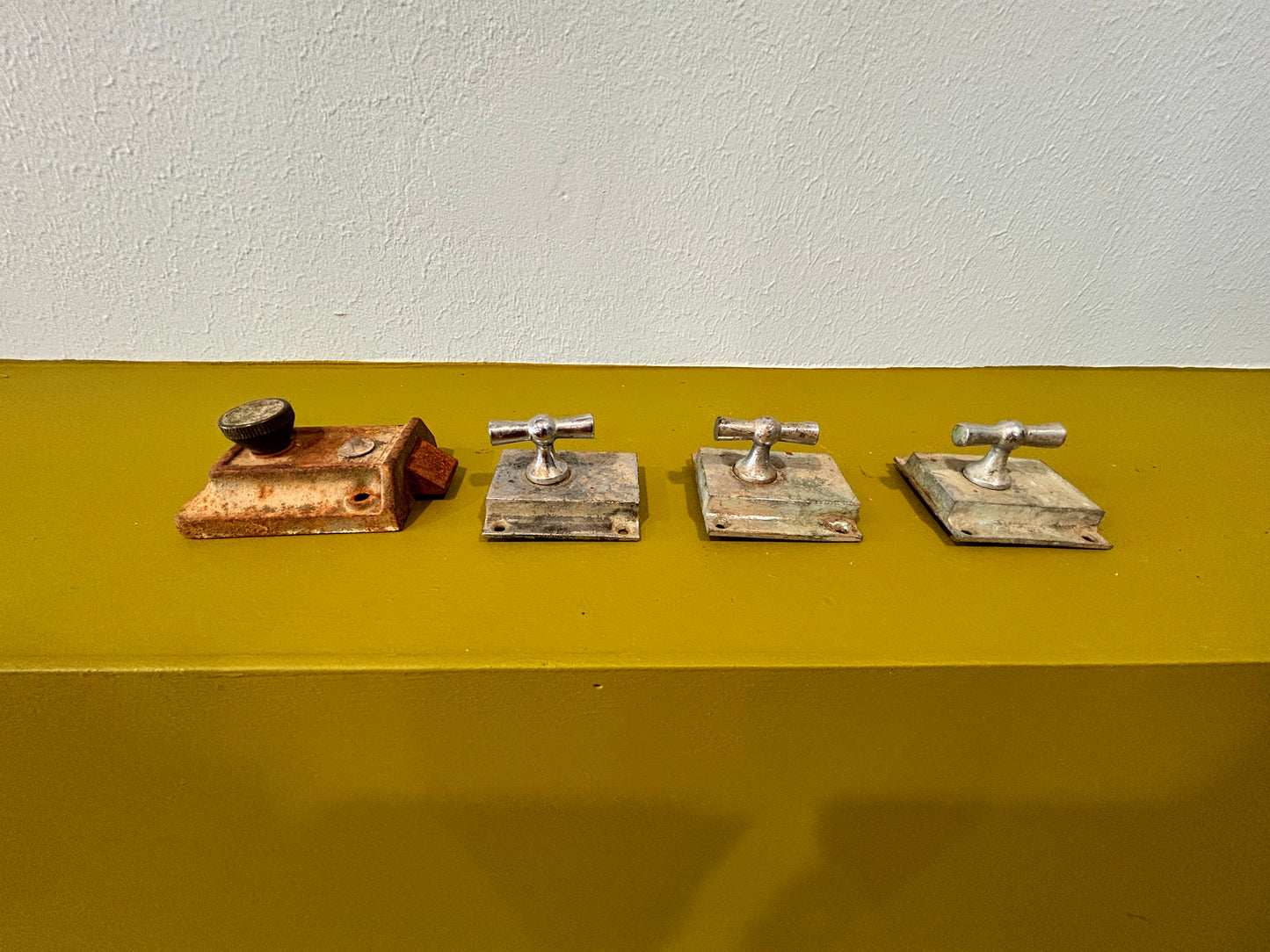 Antique Arch Savage Metal Cabinet Latches Lot of 4