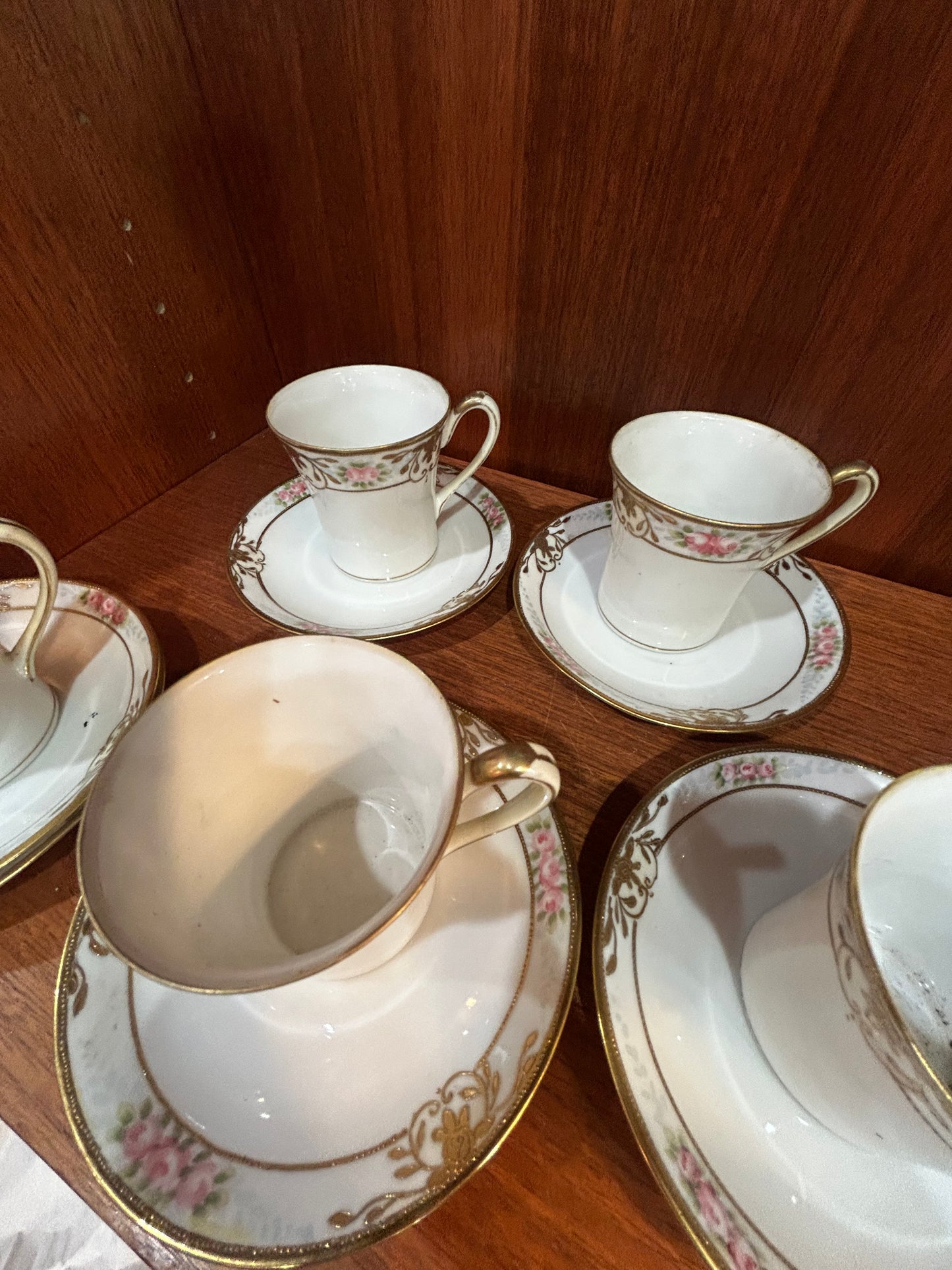 Circa 1911- Antique Nippon Hot Chocolate Pot- 5 Cups and 6 Saucers