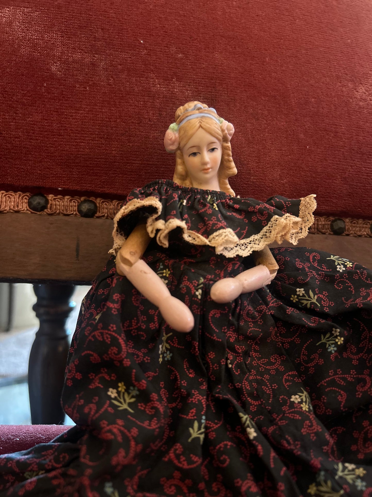 Vintage Shackman Doll- Bisque Head/Wooden Body