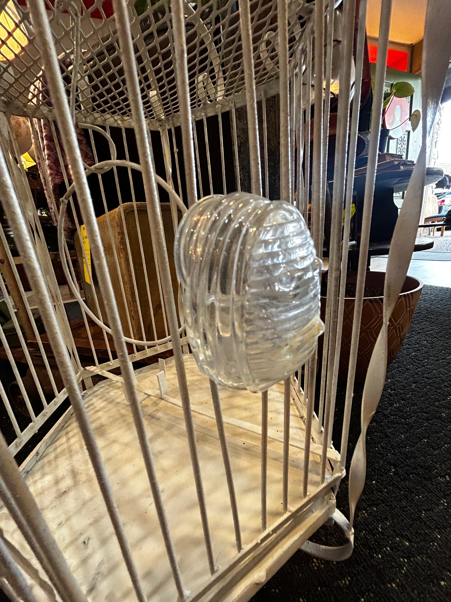 White Wrought Iron Birdcage