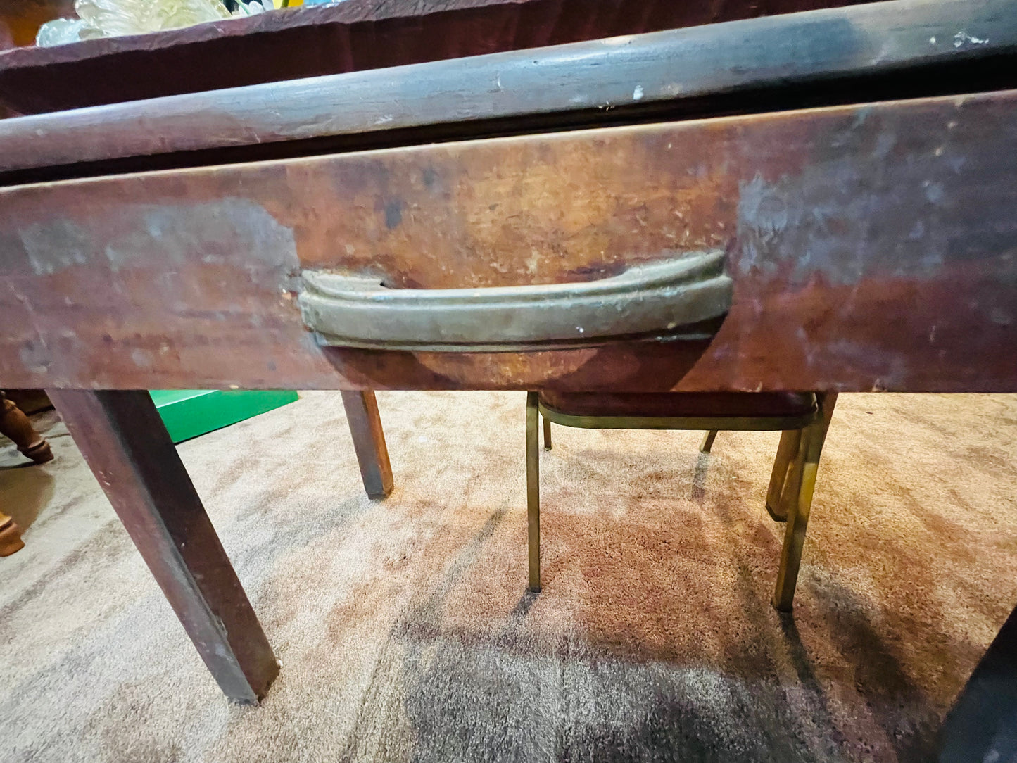 Antique Solid Wood Library Table/Desk- Galveston Island