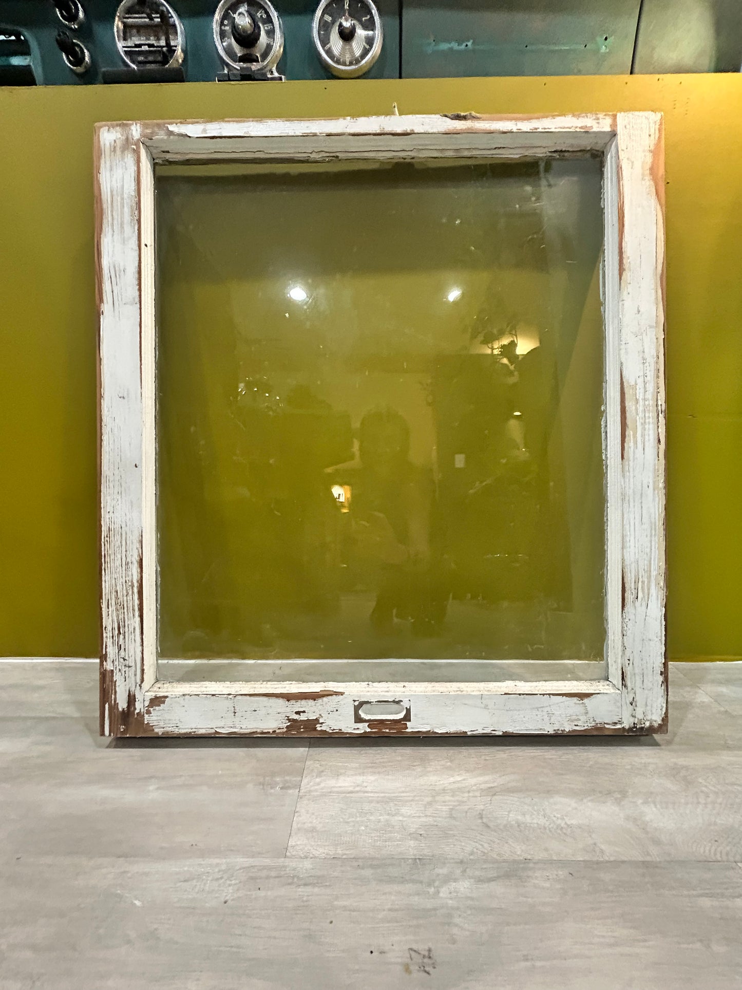Antique Window-White Wood with Original Hardware