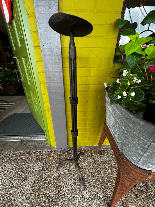 Large Vintage Wrought Iron Standing Candle Stick Holders