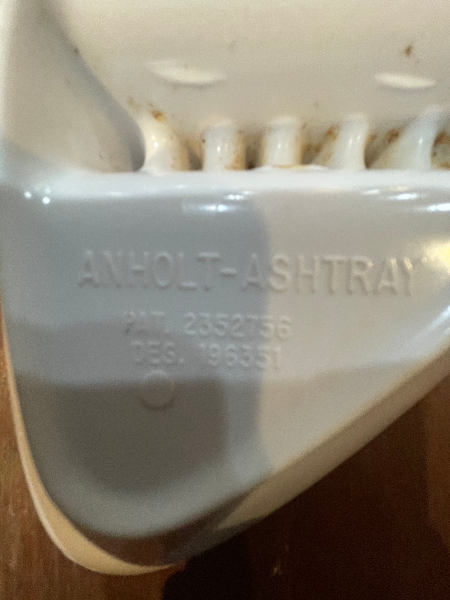 Vintage Melamine Anholt Ashtray - Light Grey Offset