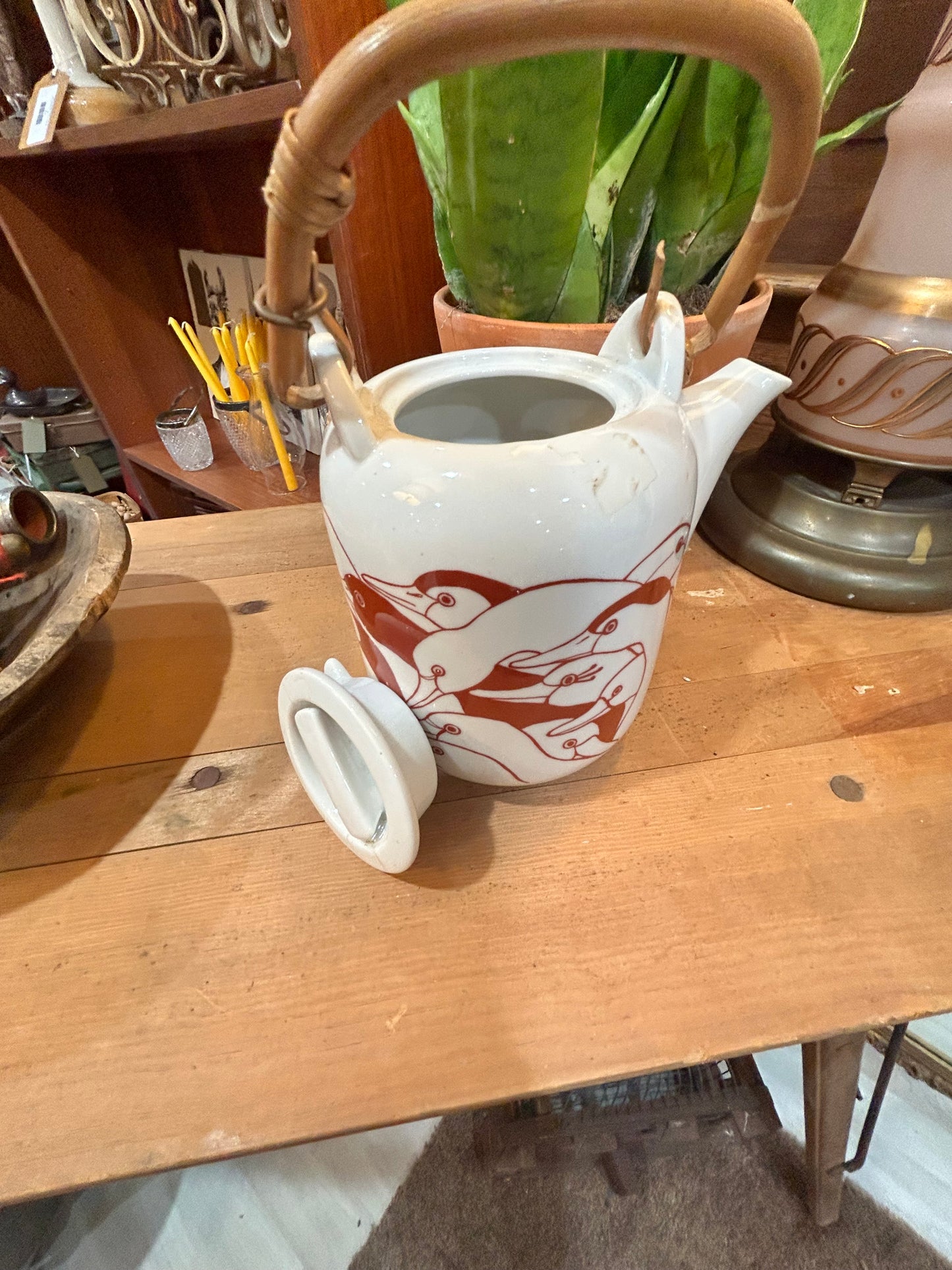 Vintage MCM Japanese Porcelain Duck TeaPot